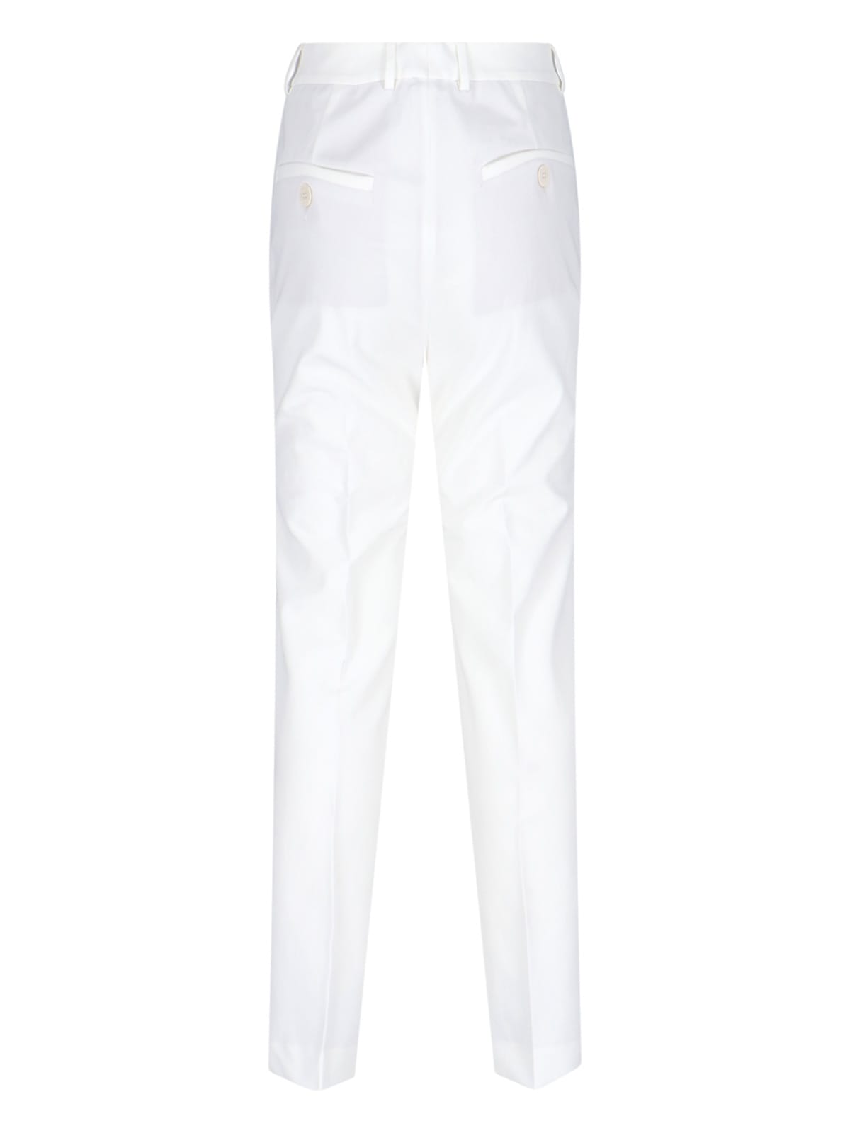 Incotex White Cotton Straight-leg Pants With Medium Rise
