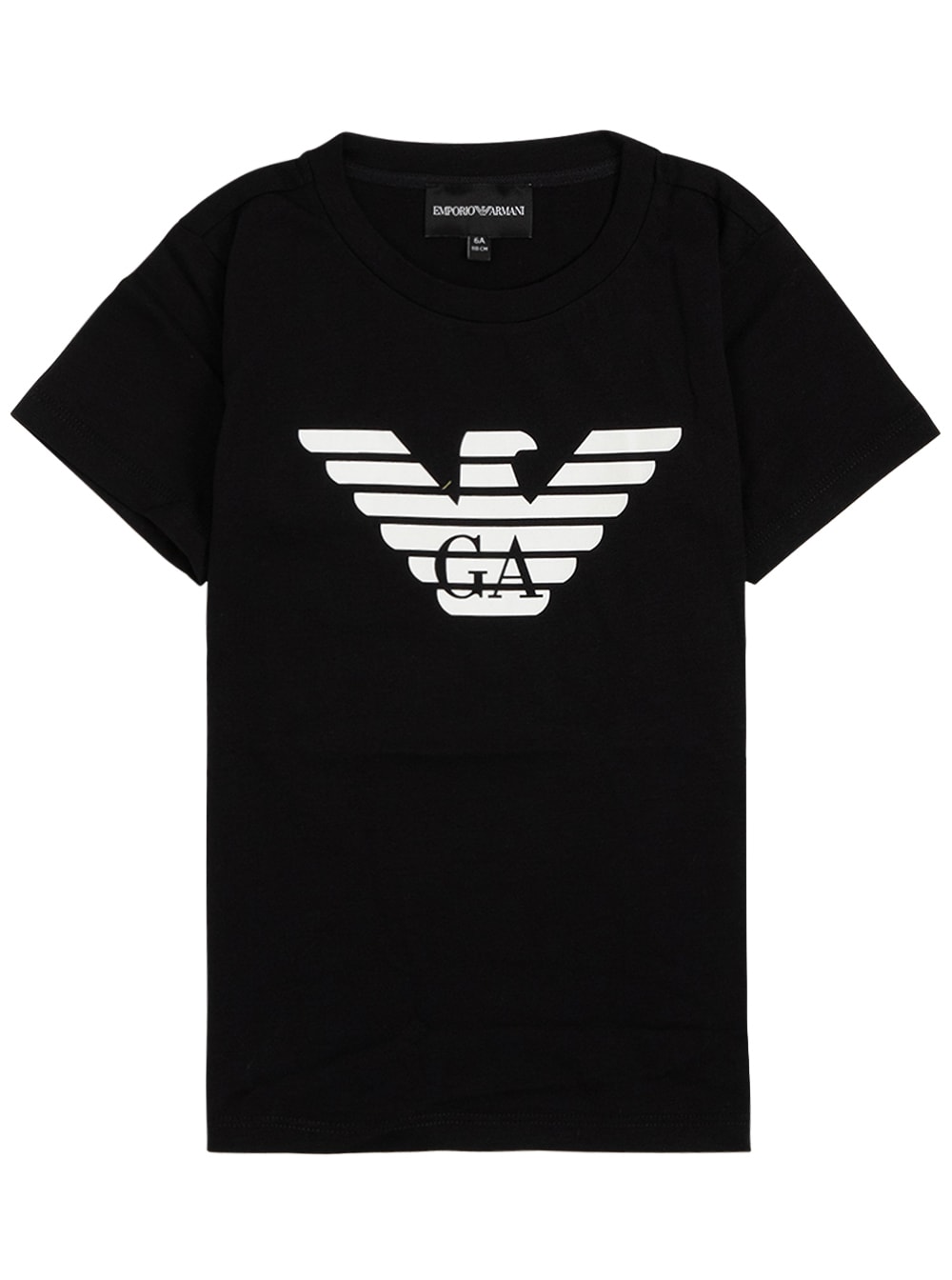 Emporio Armani Black Cotton T-shirt With Logo Print