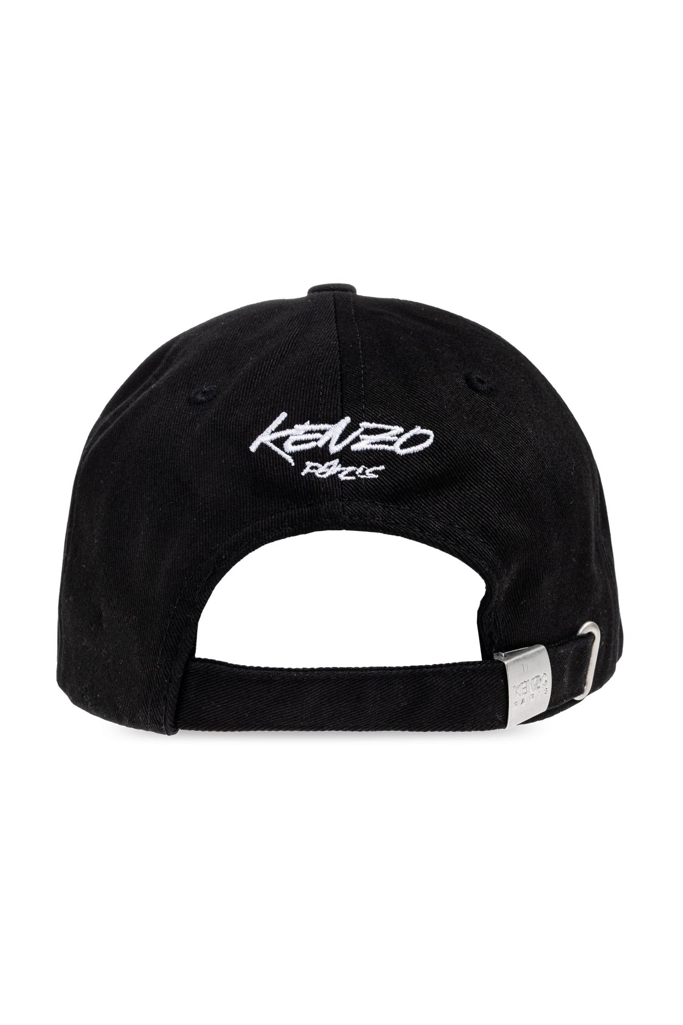 Kenzo Flower-embroidered Baseball Cap In Black