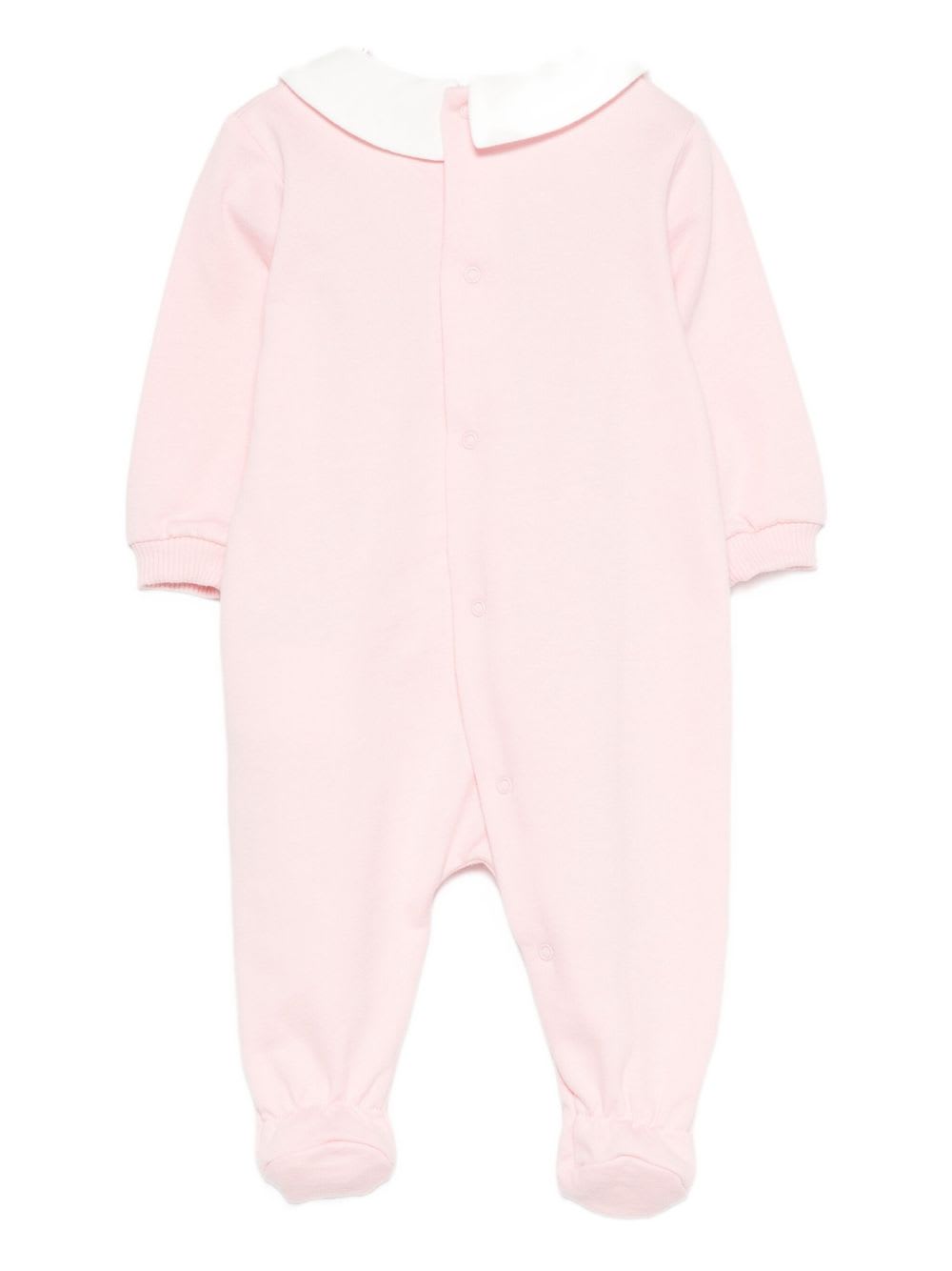 Moschino Kids Cotton Onesie With Teddy Print In Pink