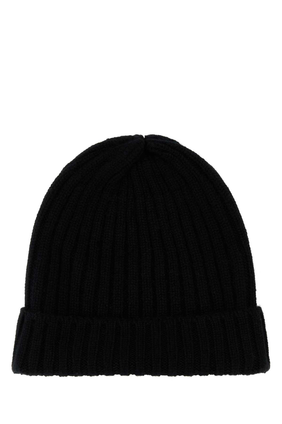 Shop Fedeli Black Cashmere Beanie Hat In Nero