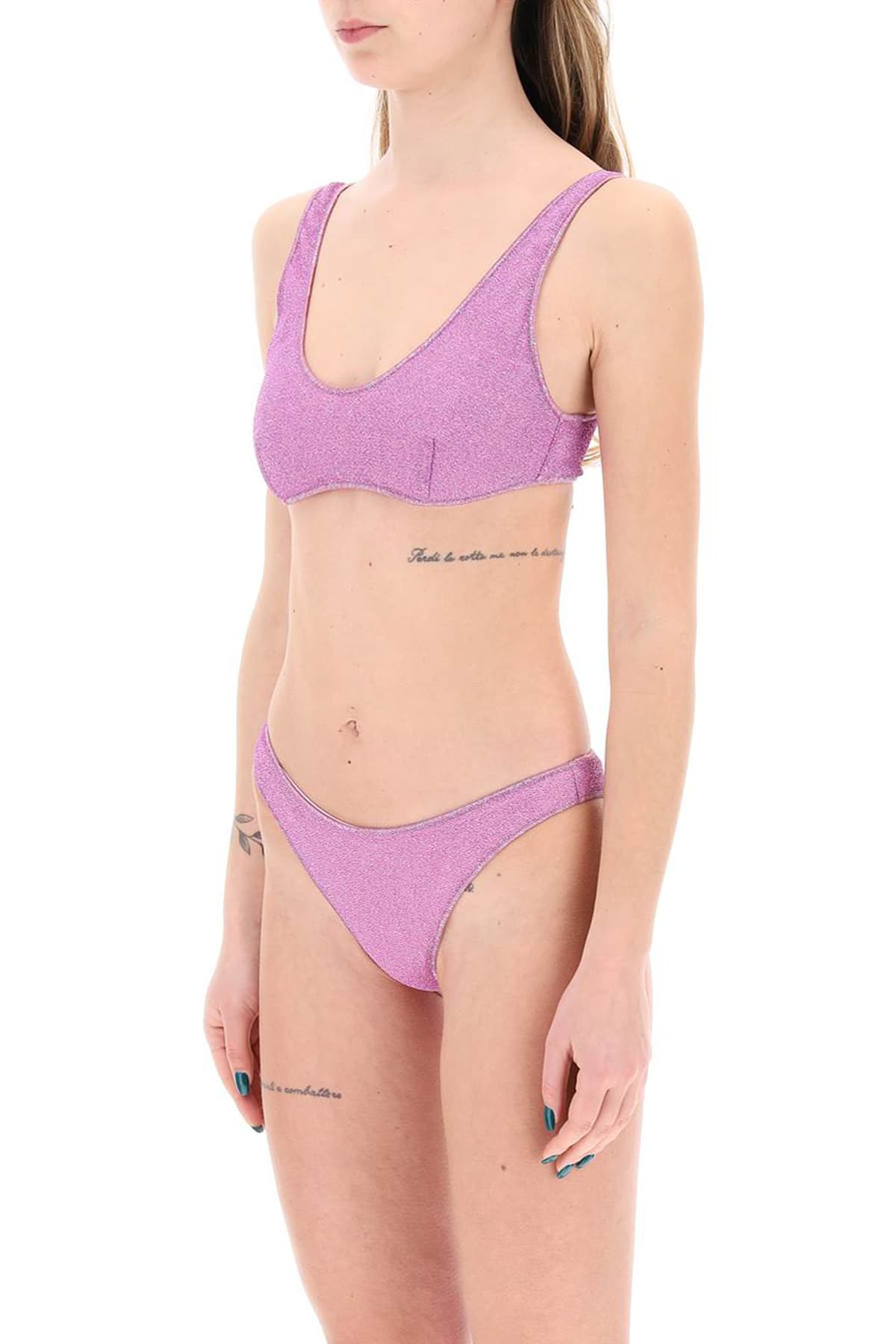 Shop Oseree Bikini Set With Luminous In Glicine (purple)