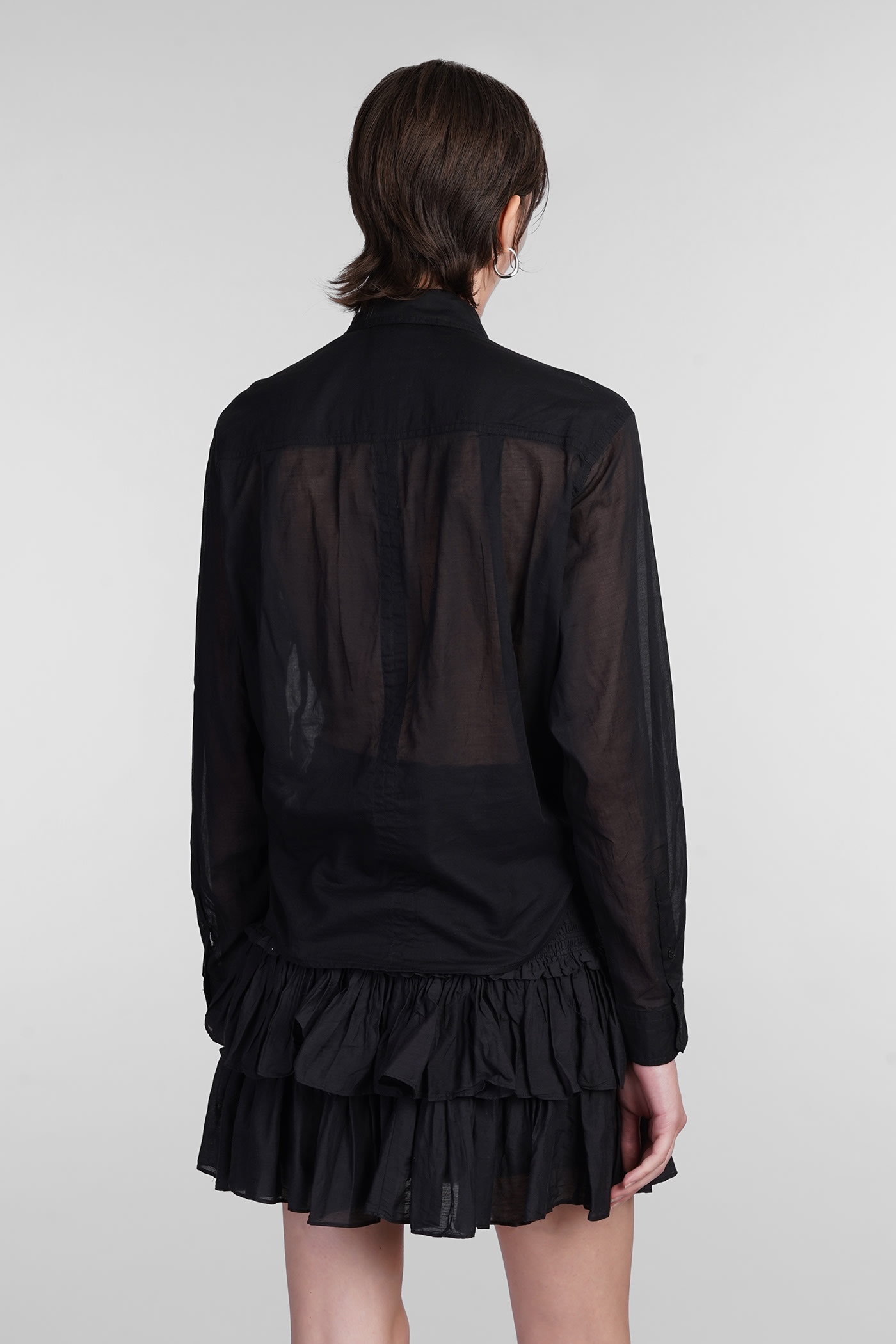 MARANT ETOILE NATH SHIRT IN BLACK COTTON 