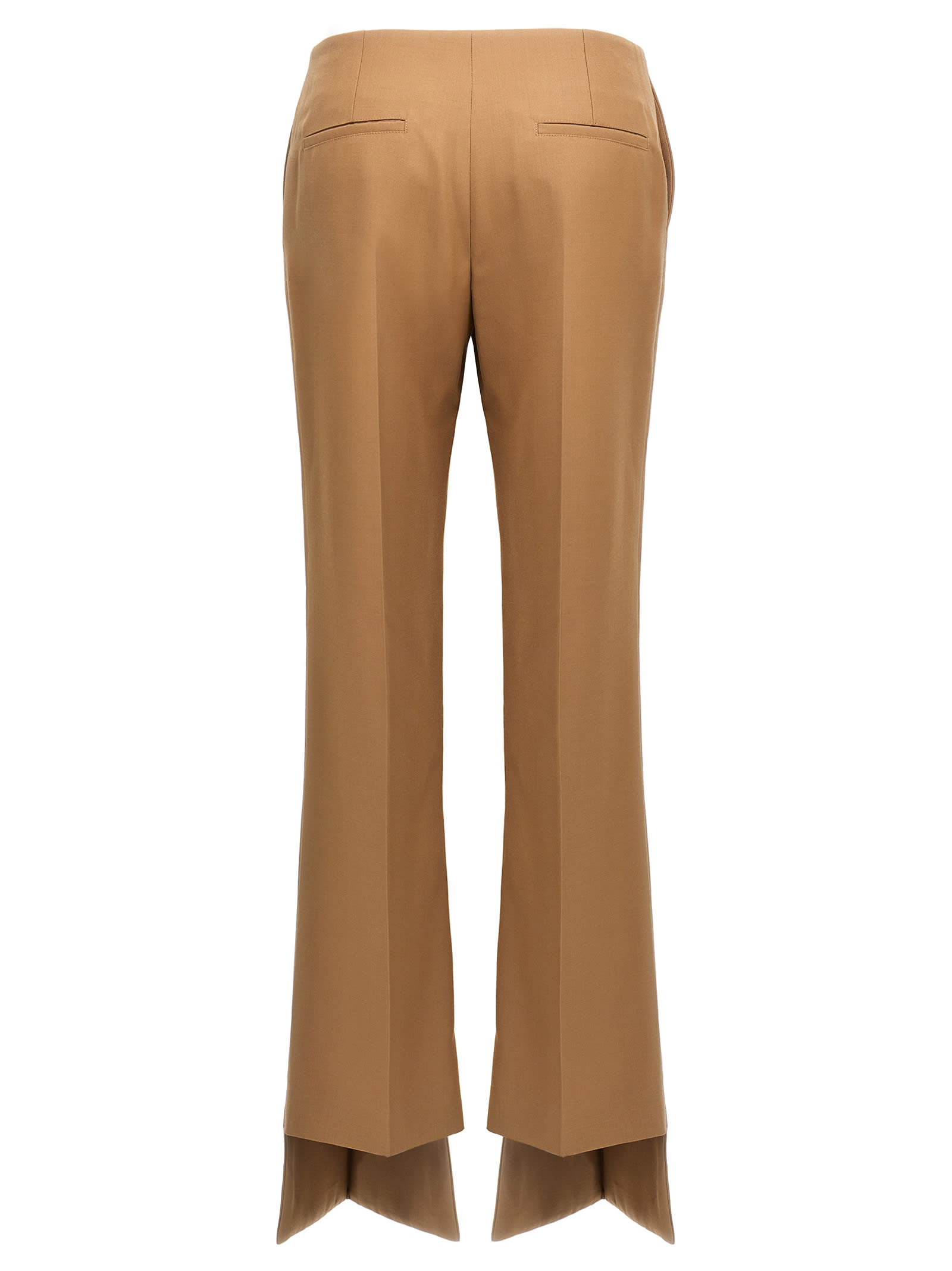 Shop Chloé Asymmetrical Hem Pants In Brown