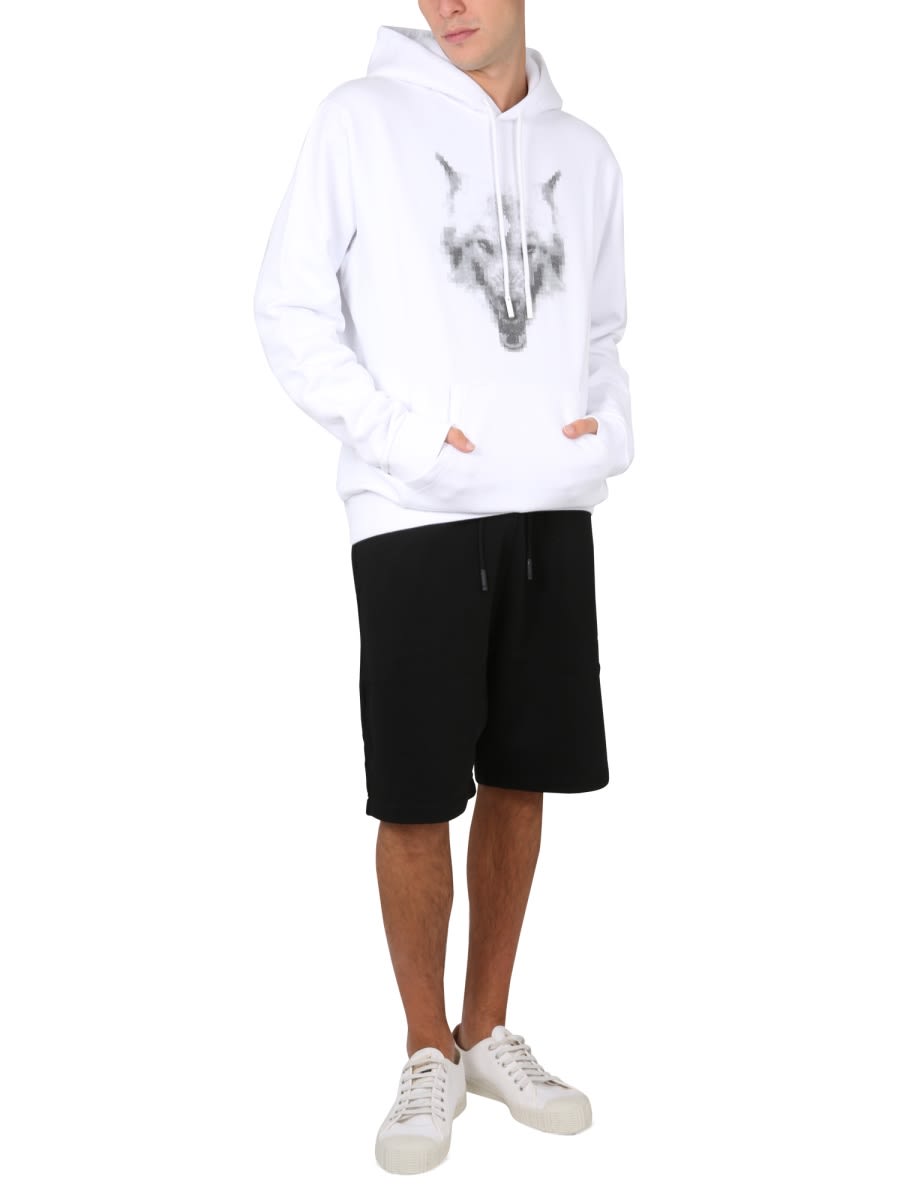 Marcelo Burlon County Of Milan Marcelo Burlon Bermuda In Felpa In Black