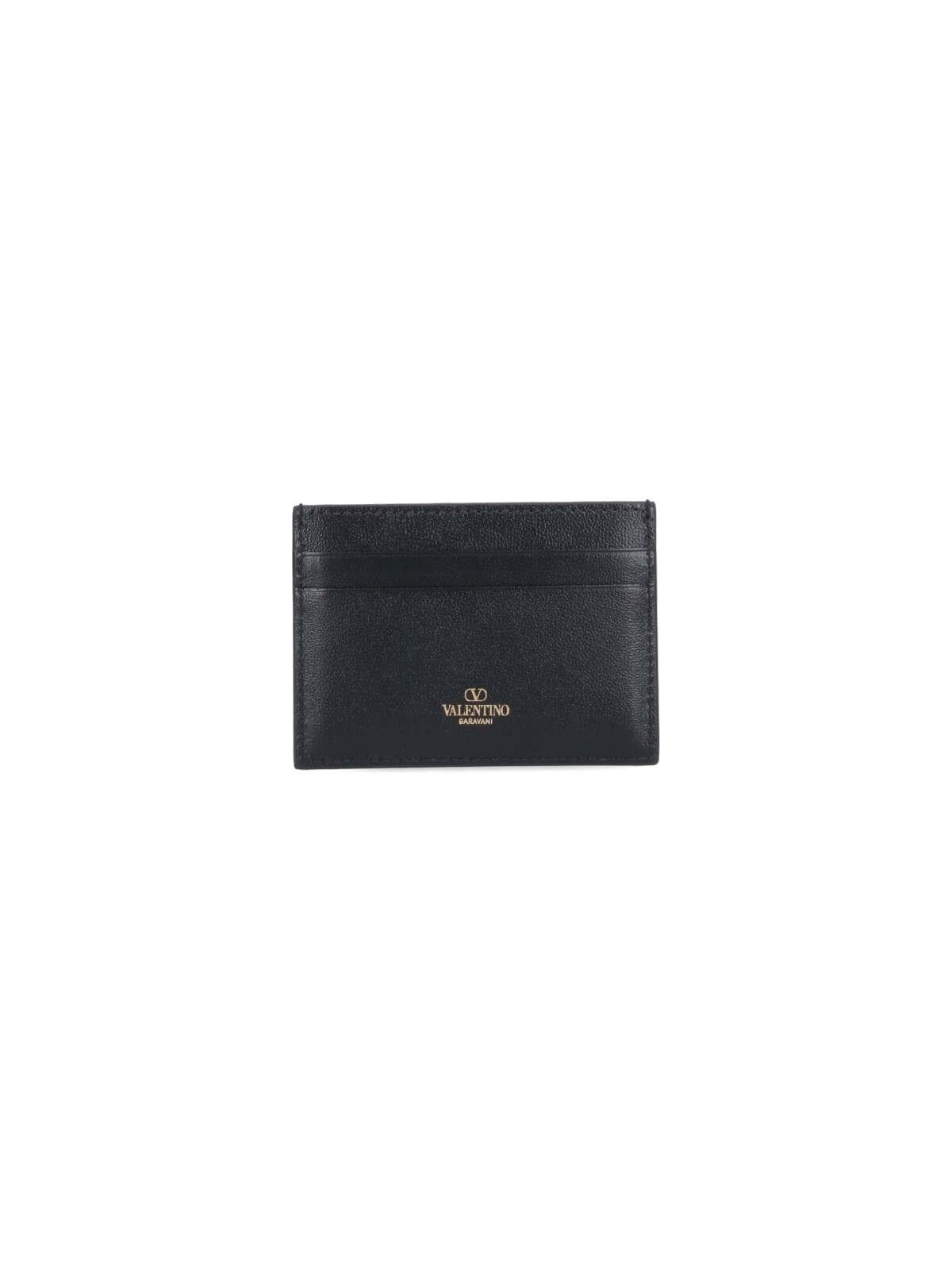 Shop Valentino Vlogo Signature Card Holder In Black