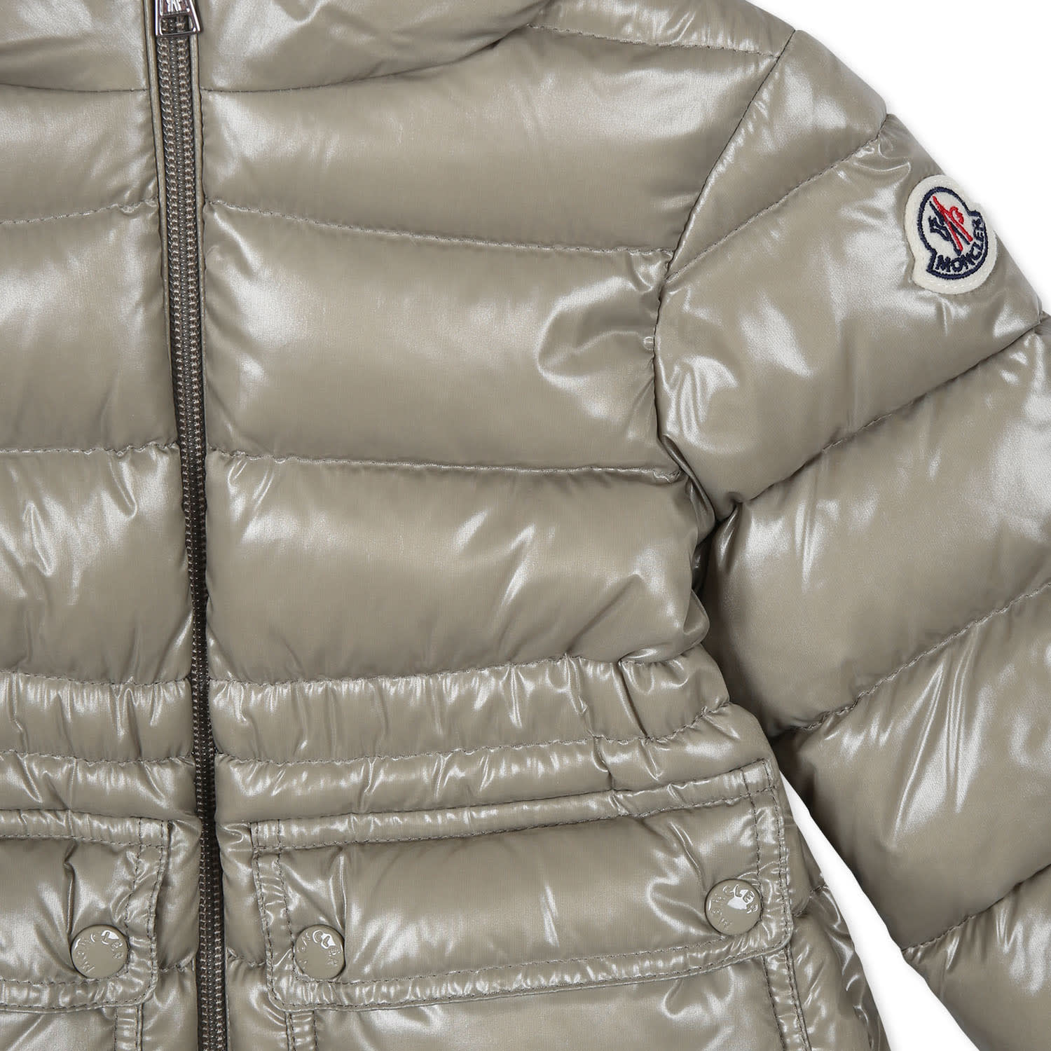 Moncler Adriel Down Jacket For Baby Girl With Logo In Green
