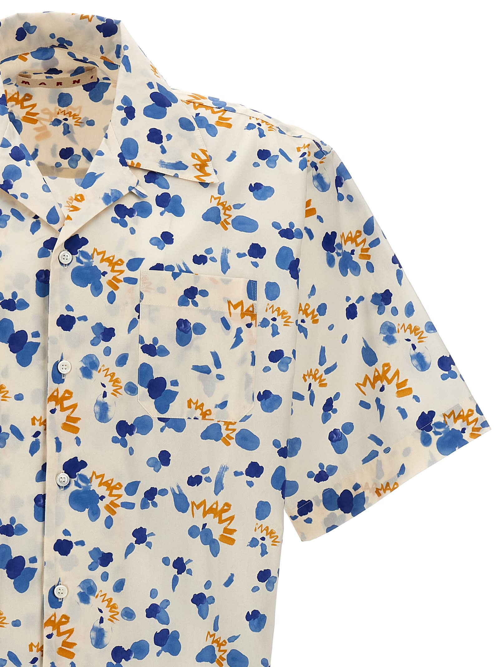Shop Marni Dripping Shirt In Multicolor