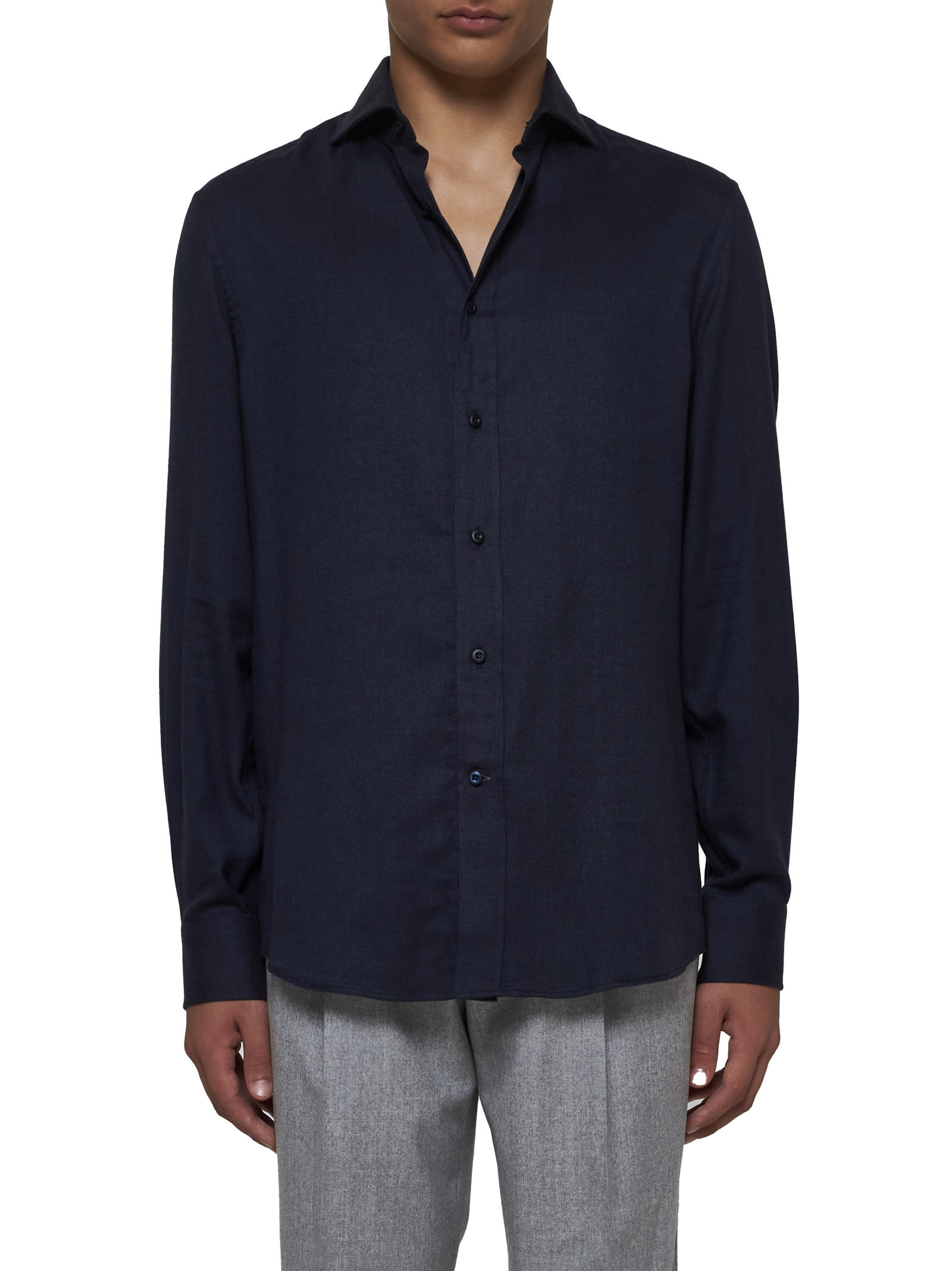 Shop Brunello Cucinelli Shirt In Blue