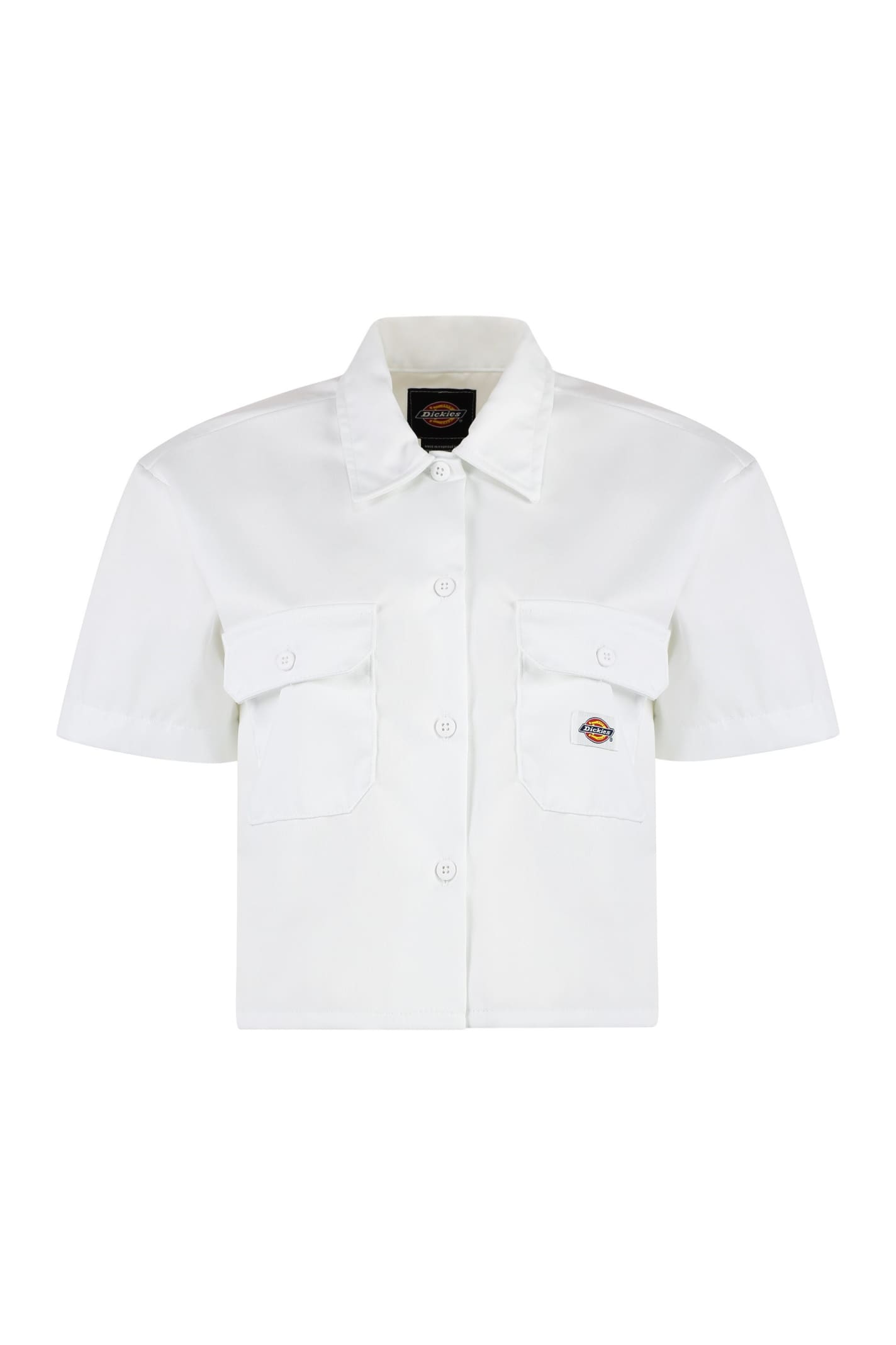 Shop Dickies Short Sleeve Cotton Blend Shirt In White