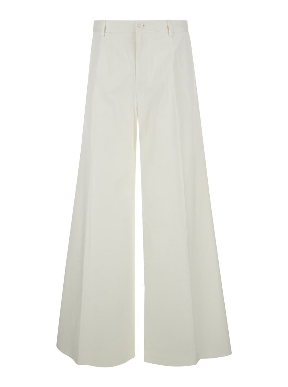 Dolce & Gabbana Look 16/17 Trouseralone In Drill Di Cotone In White