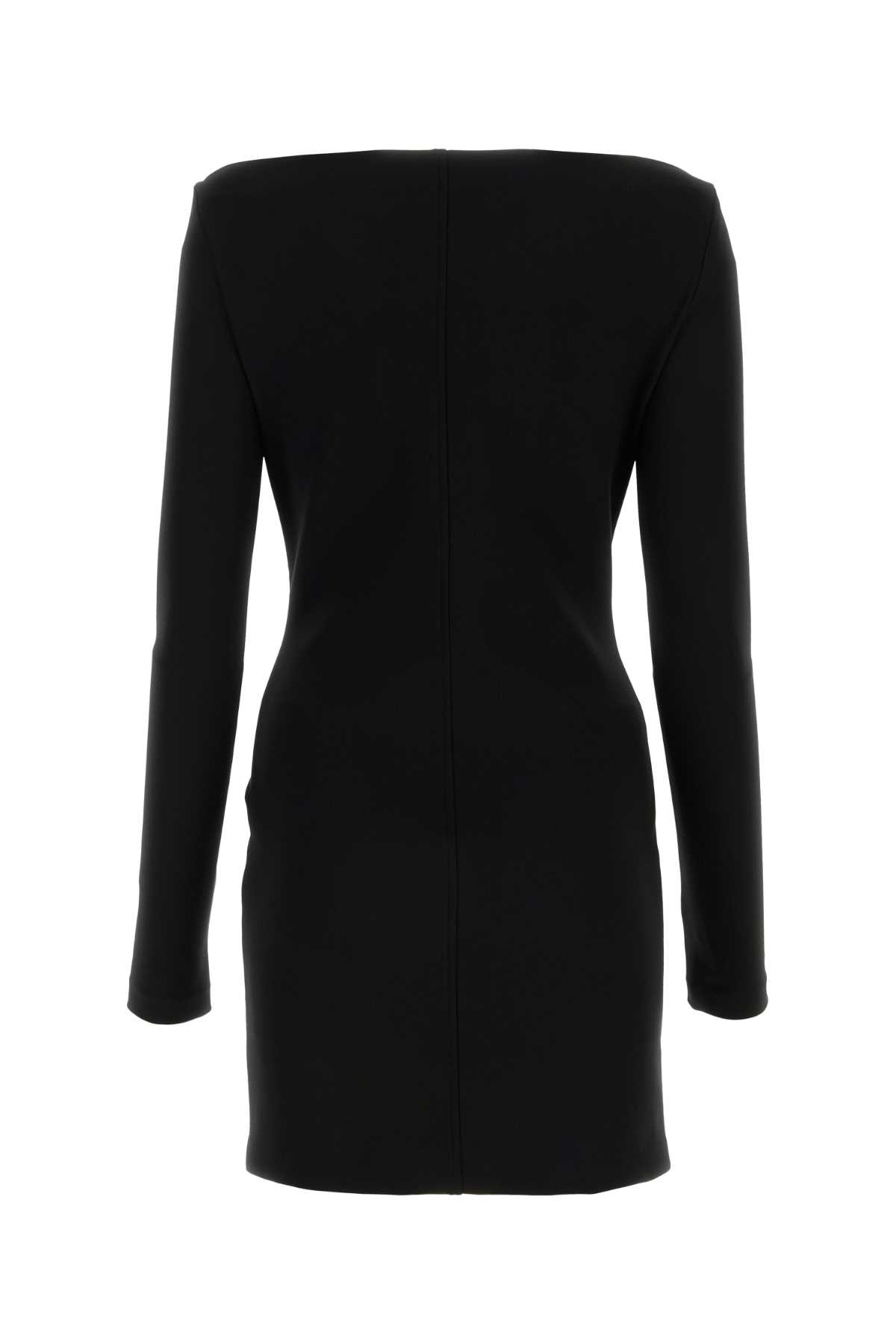Blumarine Black Stretch Viscose Blend Mini Dress In Nero