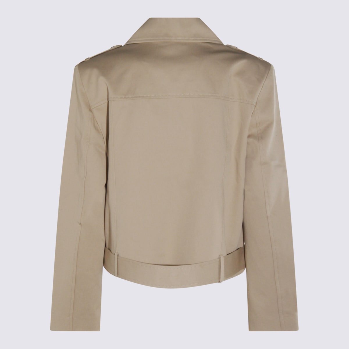 Anine Bing Waist Belted Double-breasted Epaulettes Lapels In Green