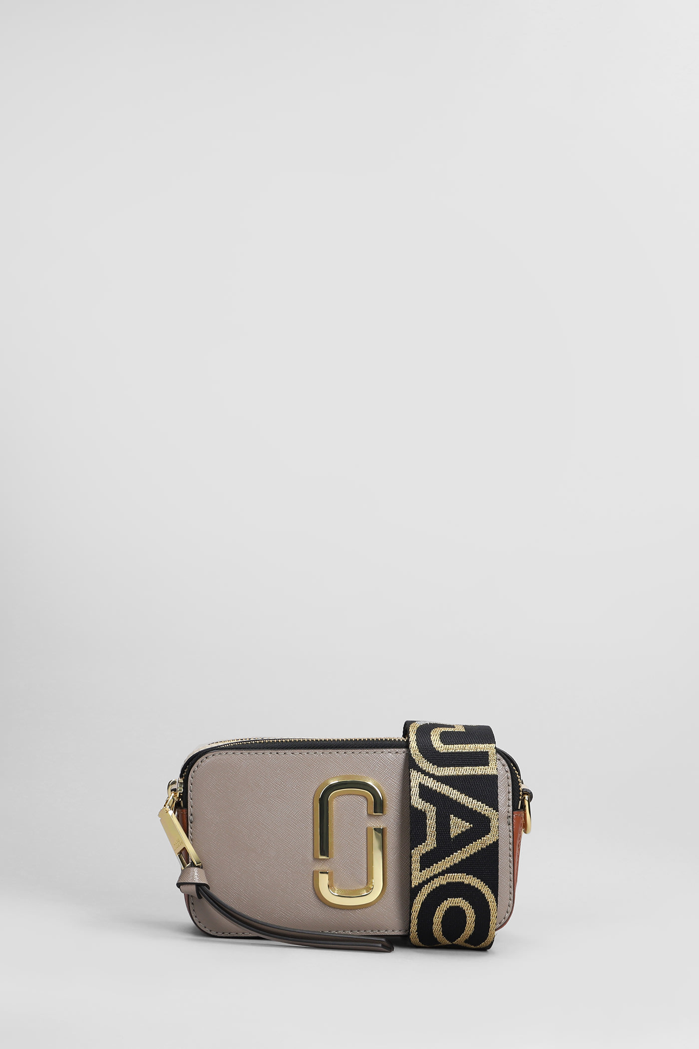 Shop Marc Jacobs The Snapshot Shoulder Bag In Taupe Leather