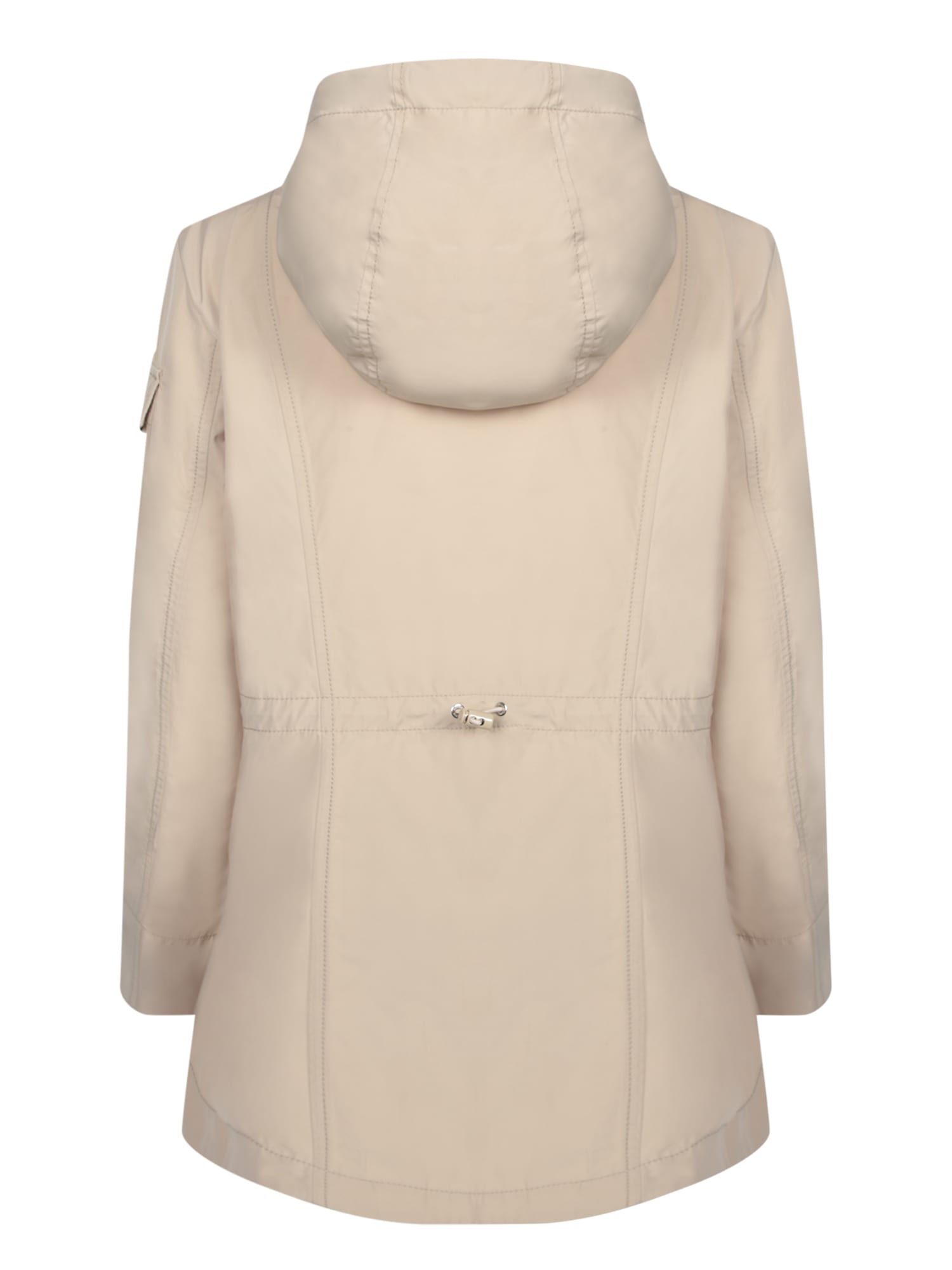 Shop Moncler Leandro Short Parka Ivory In White