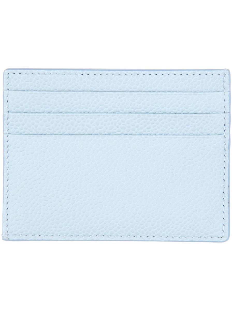 Thom Browne Textured Leather Card Holder In Blue