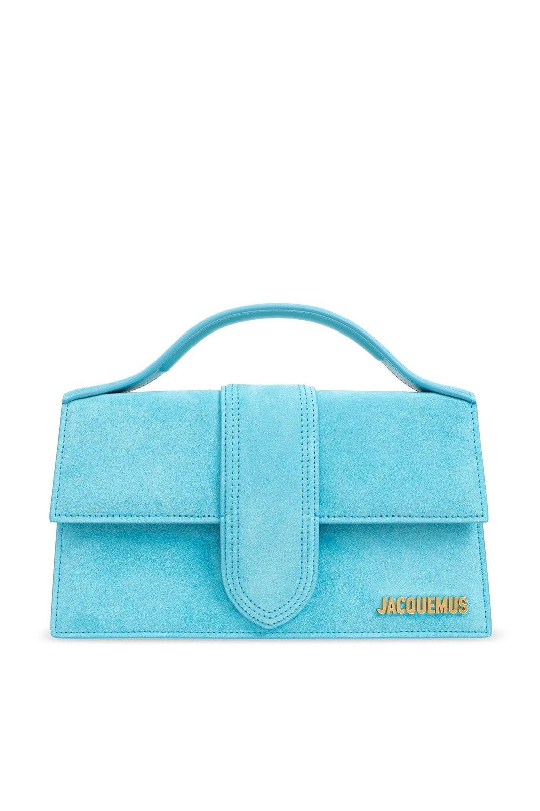 Shop Jacquemus Le Grand Bambino Shoulder Bag In Clear Blue