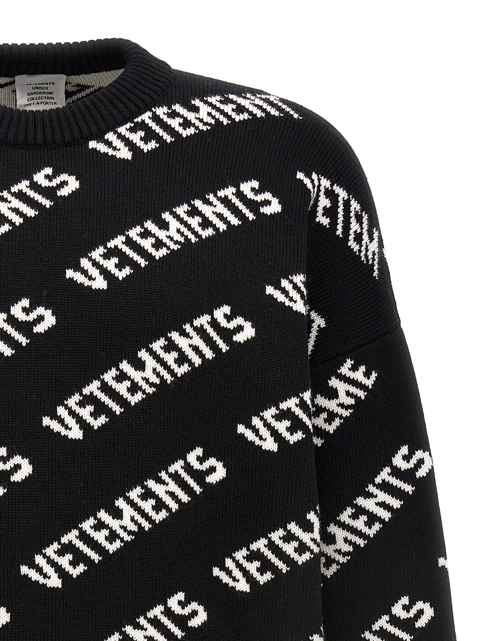 Shop Vetements Monogram Sweater In Black