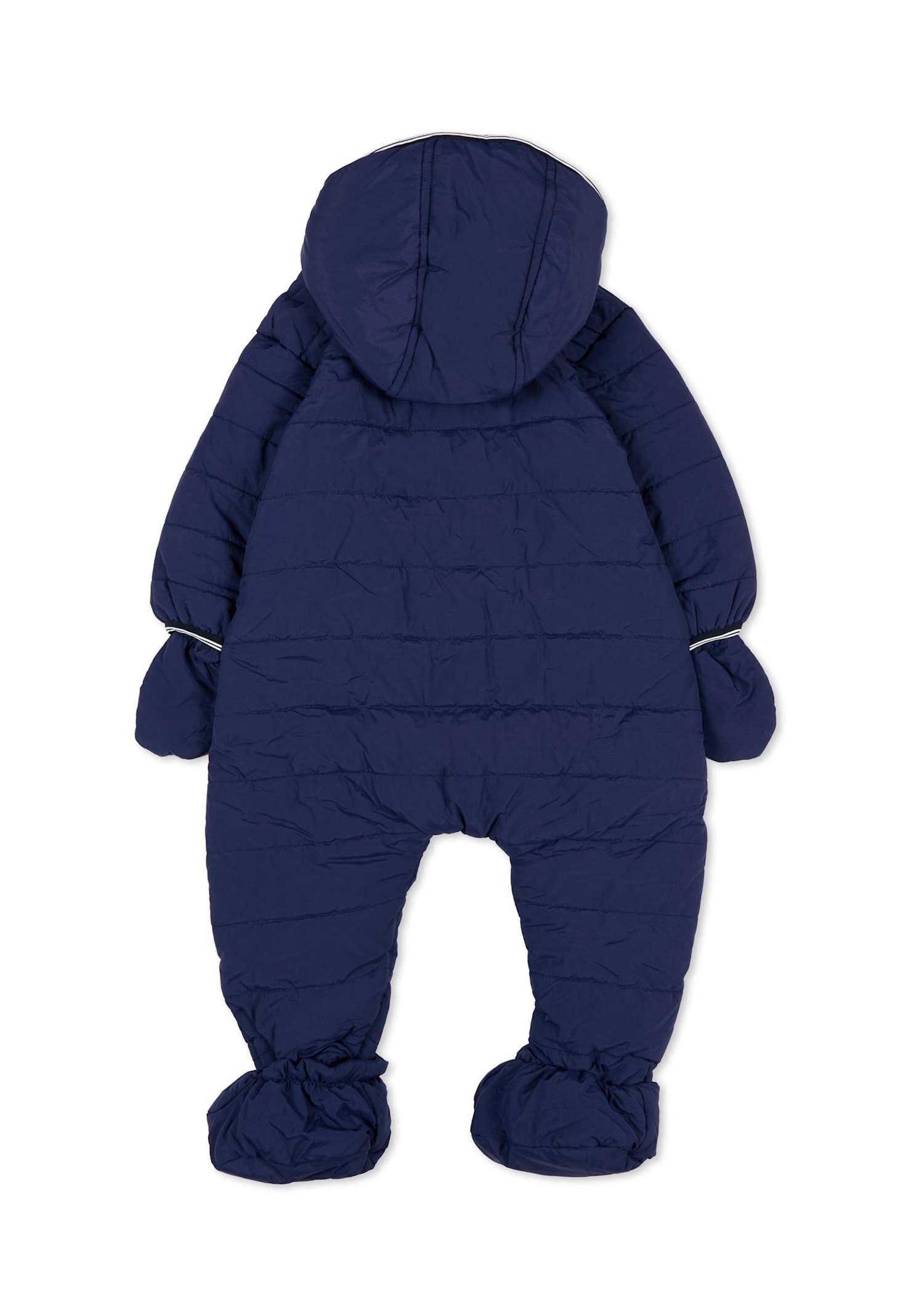 Timberland Blue Snowsuit For Baby Boy With Logo In Blue