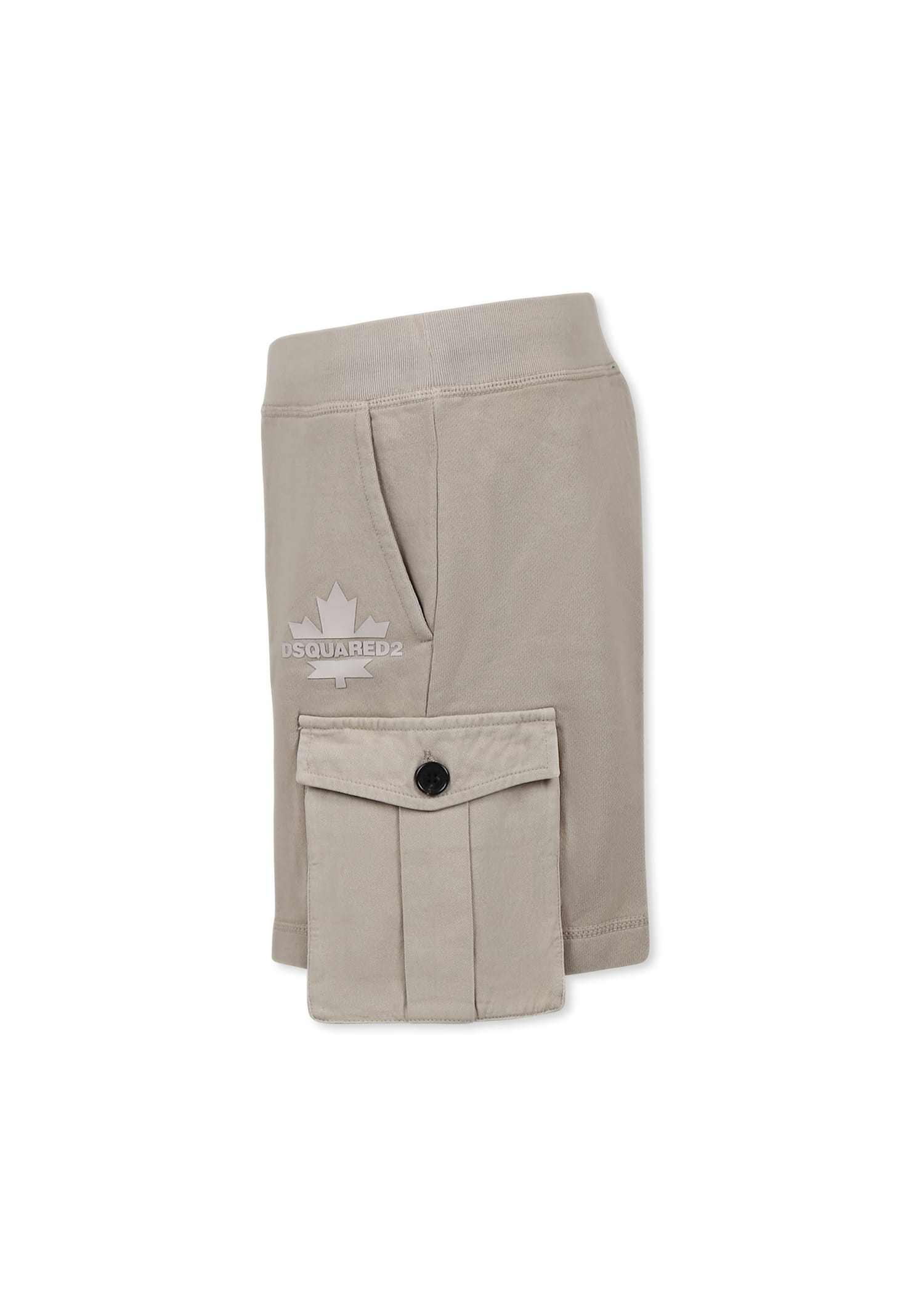 Shop Dsquared2 Beige Shorts For Boy With Logo