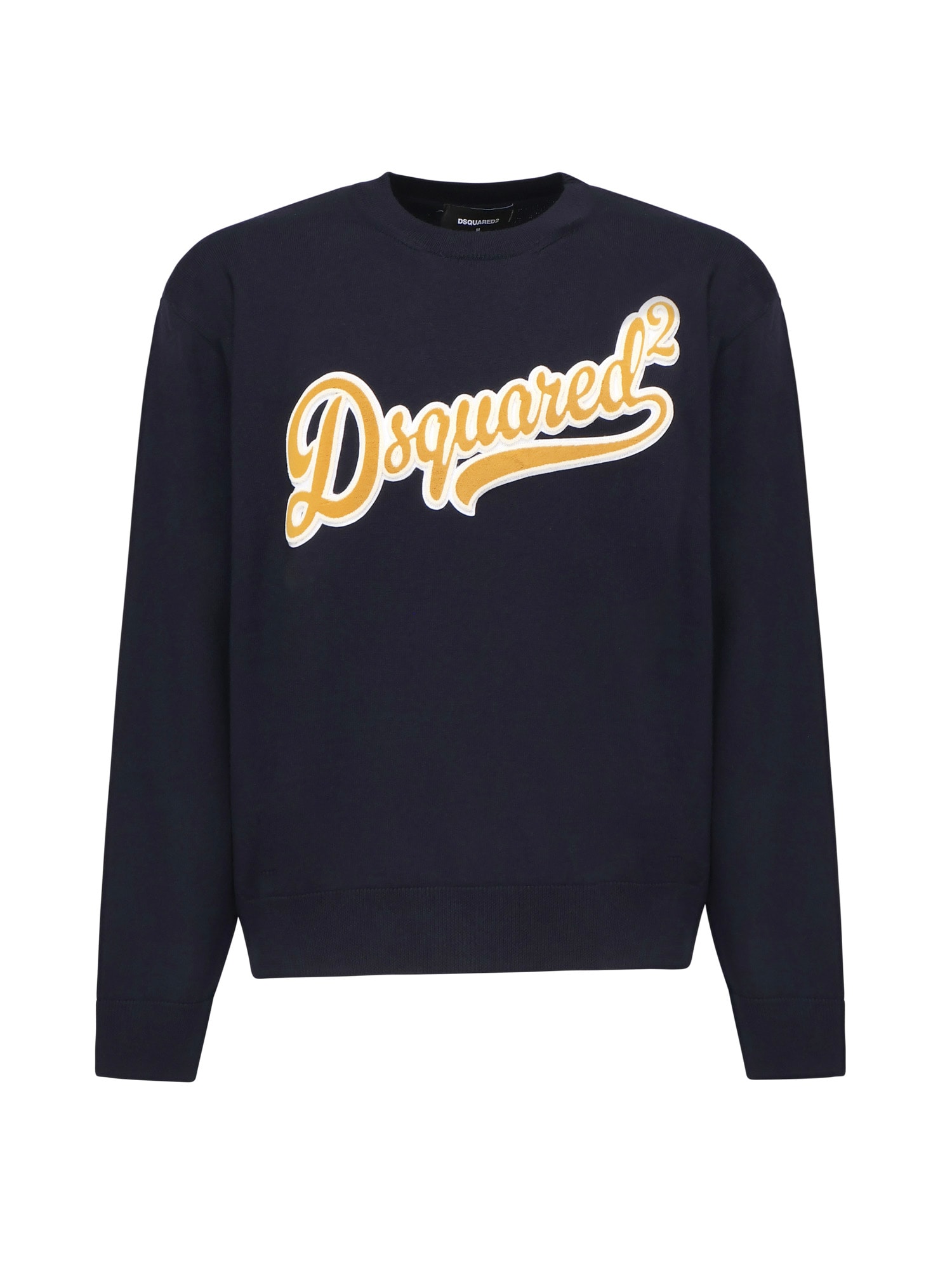 Dsquared2 Wool Sweater Featuring Ribbed Cuffs And Hem In Black
