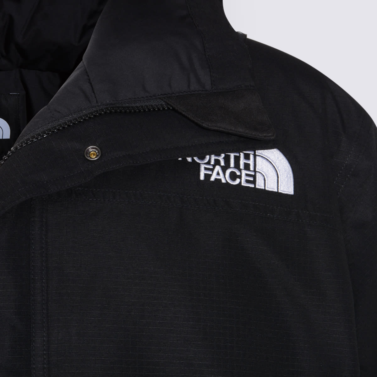 The North Face Mountain Down Jacket Hooded Long Sleeves In Black