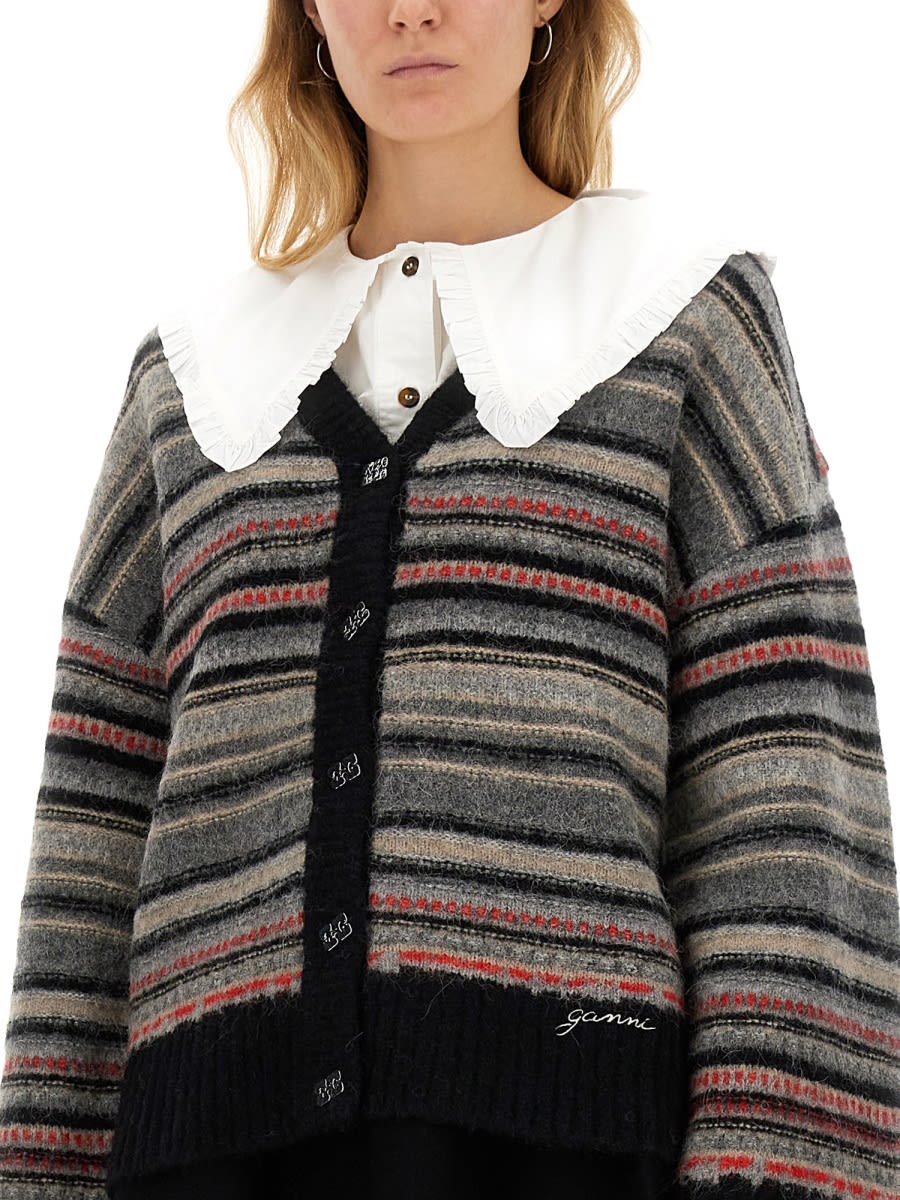 Ganni Boxy Fit Cardigan In Multicolour