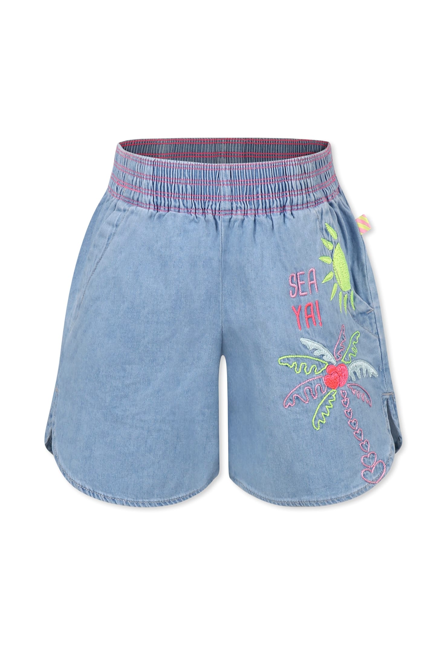 Shop Billieblush Denim Shorts For Girl With Palm Tree