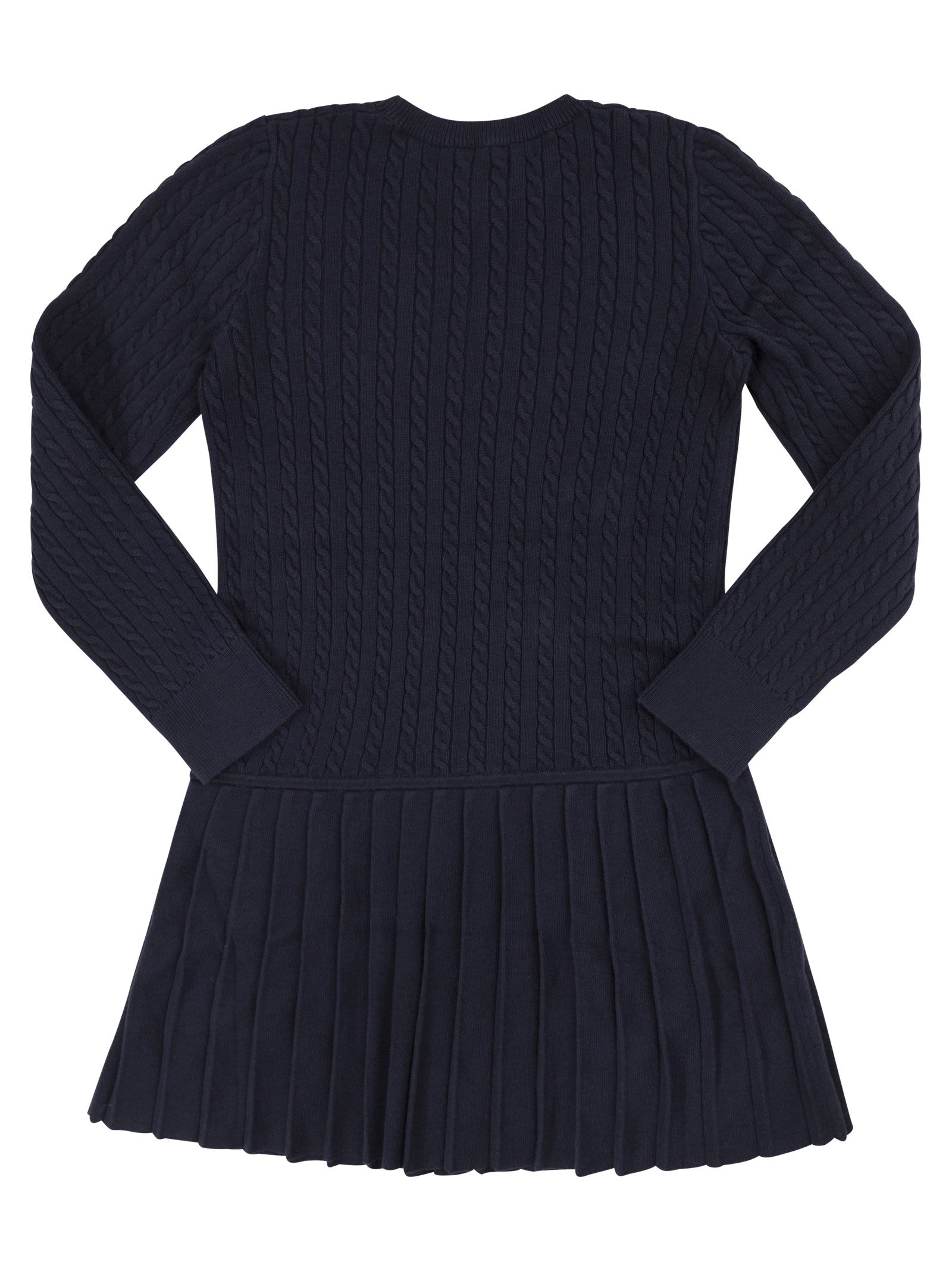 Polo Ralph Lauren Pleated Polo Dress In Stretch Piqué In Navy