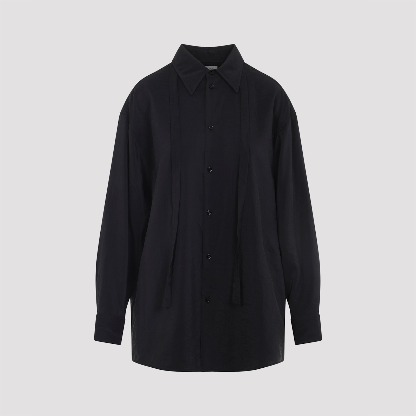 Lemaire Long Shirt And Tie Combination In Black