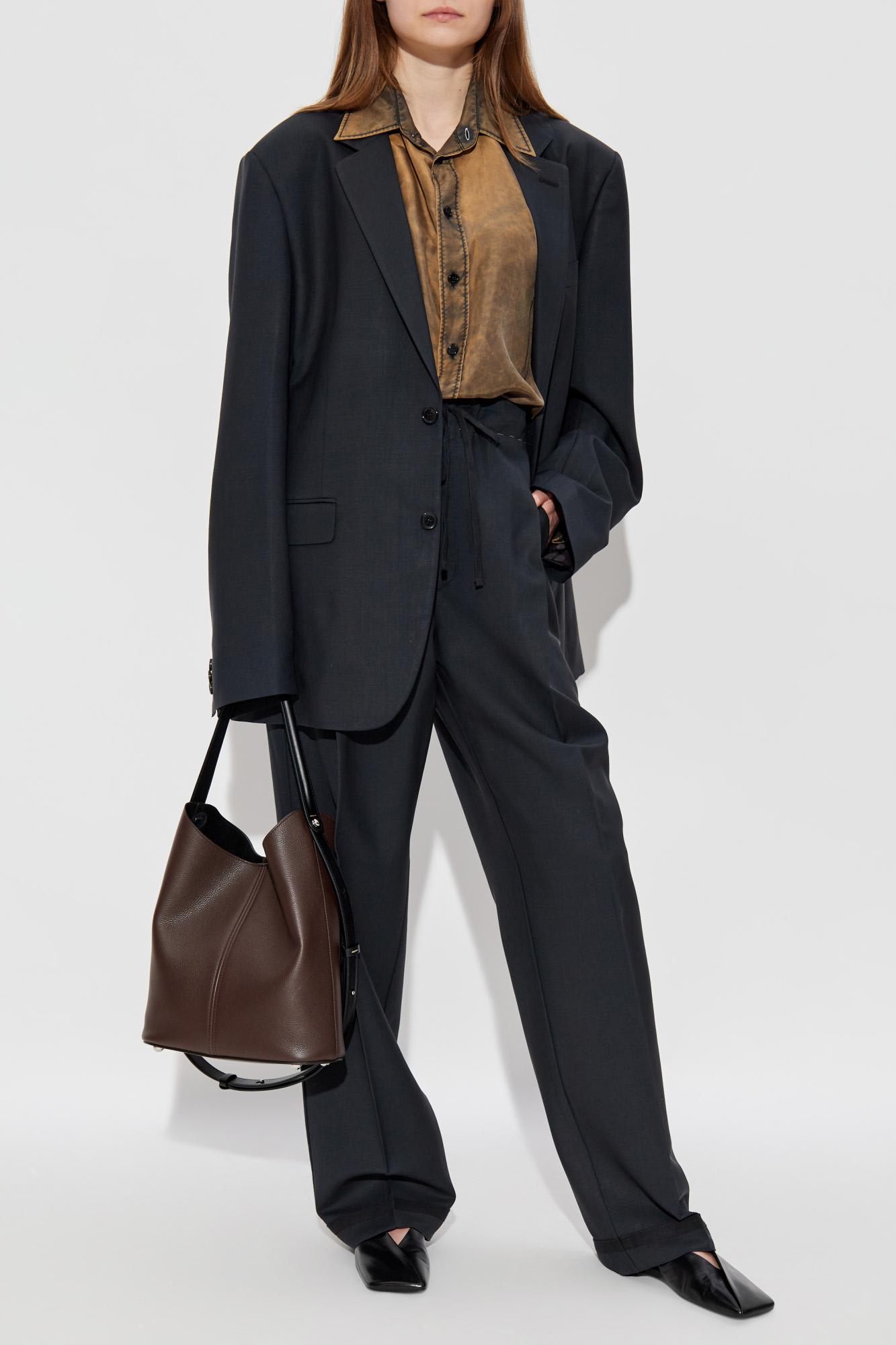 Maison Margiela Black Mohair Blend Oversize Blazer In Nero