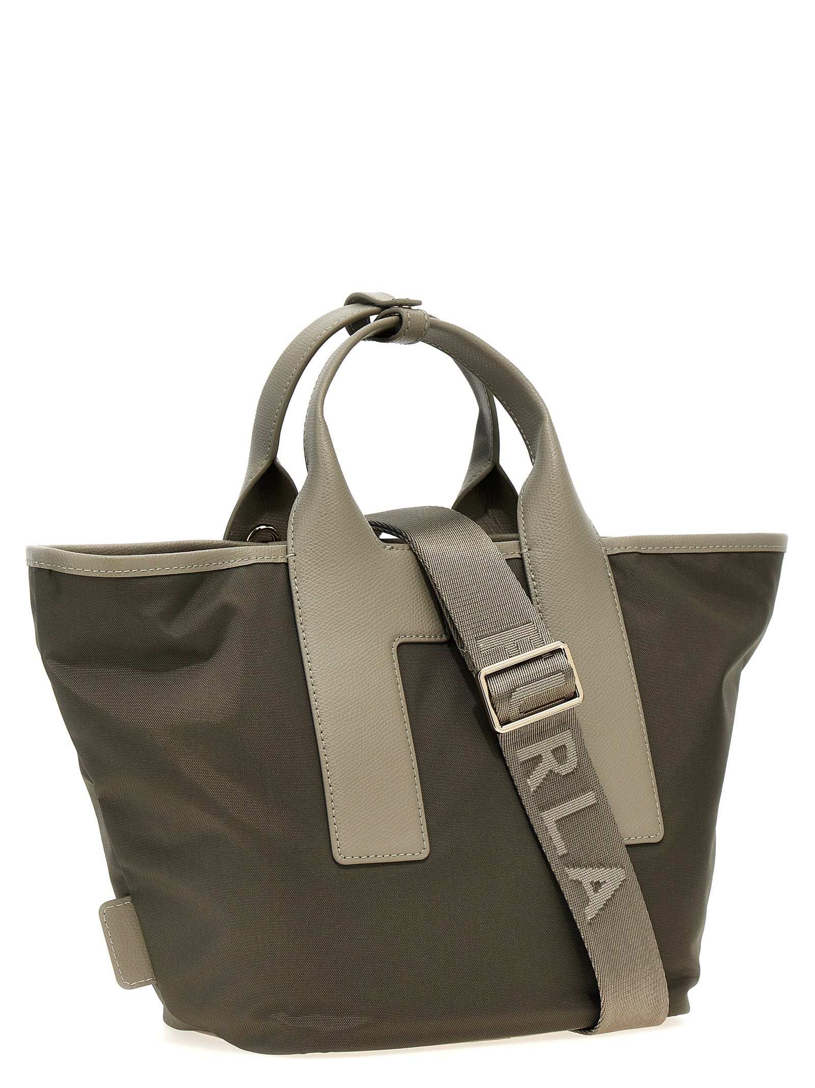 Shop Furla Piuma M Shopping Bag In Gray