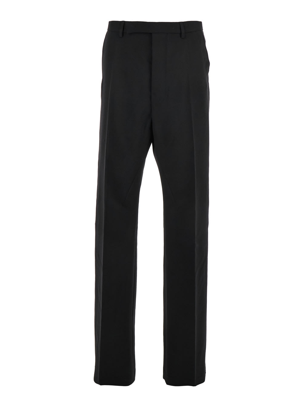 Rick Owens Wide-leg Tailored Wool Pants With Pleat Detail In Black