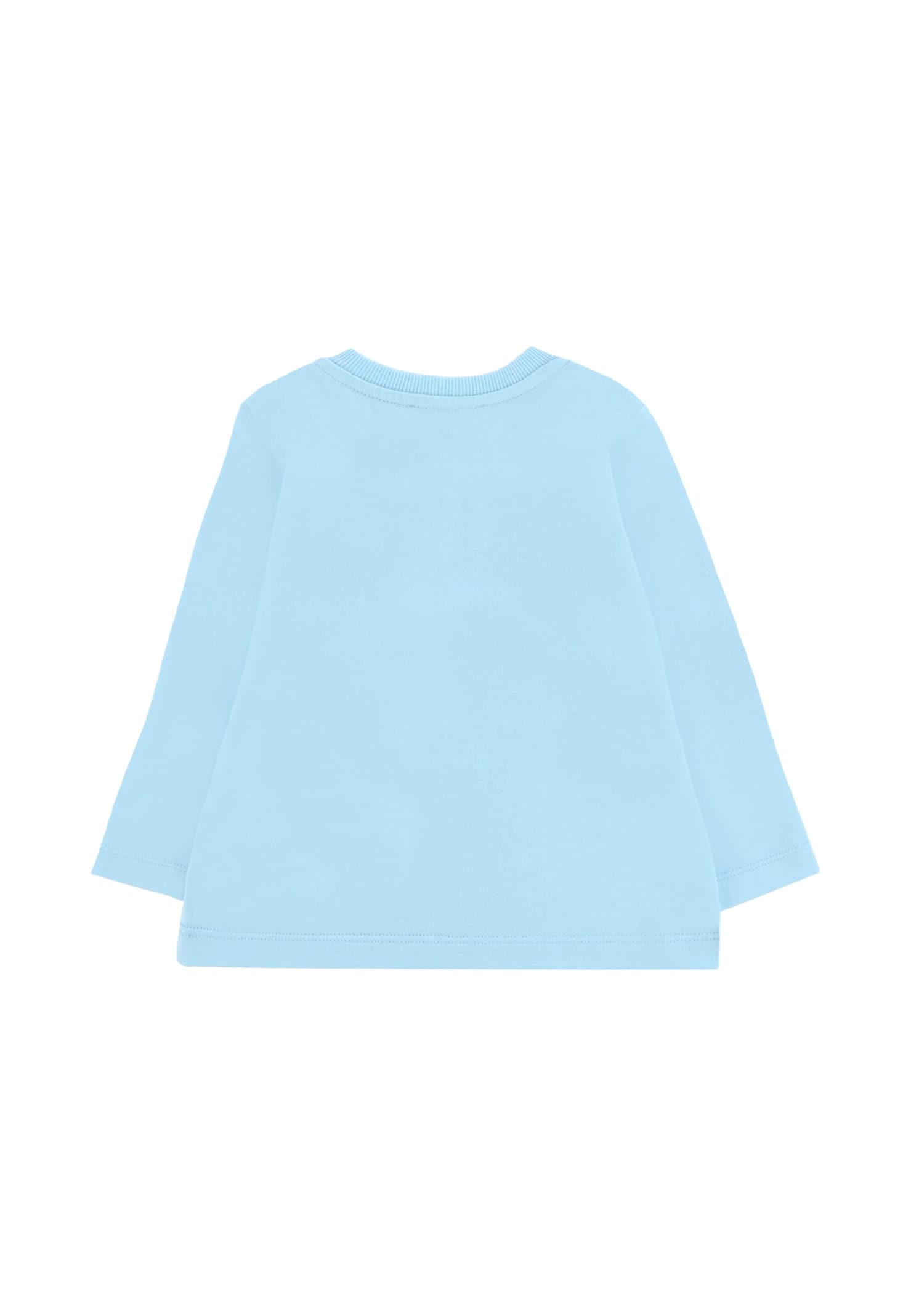 Moschino Light Blue T-shirt For Baby Boy With Teddy Bear In Blue