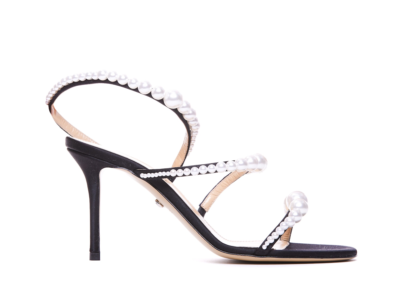 Shop Mach &amp; Mach Sirene Pearls Sandals In Black