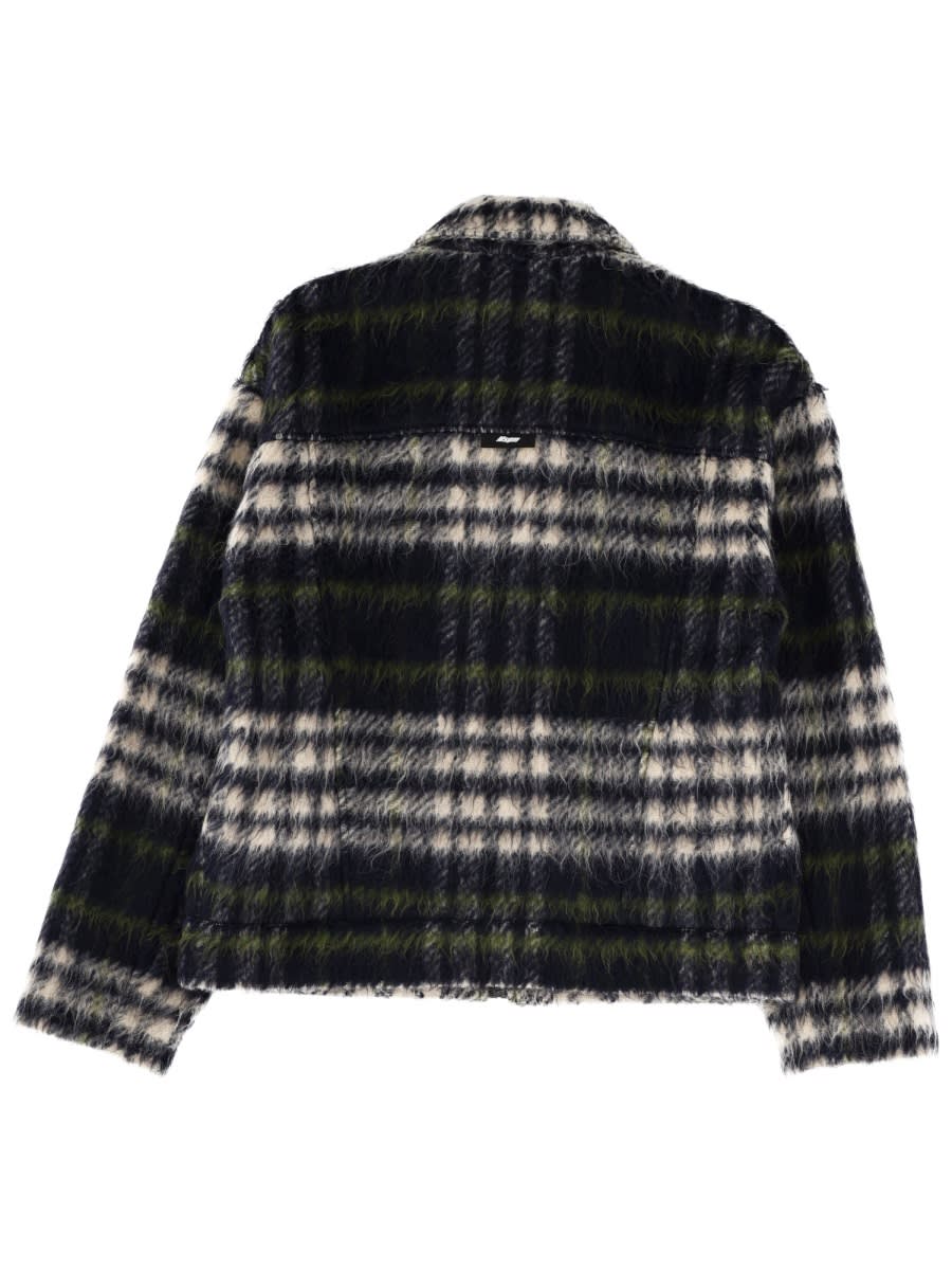 Msgm Cozy Plaid Long Sleeve Jacket In Multi