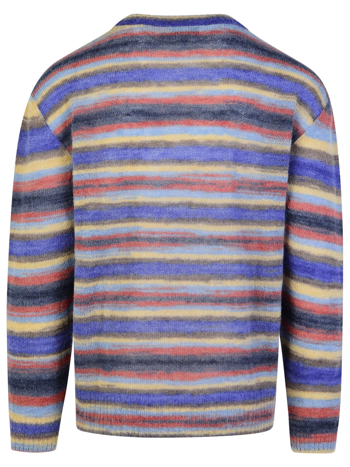 Shop Apc Bryce Multicolor Mohair Blend Sweater In Blue