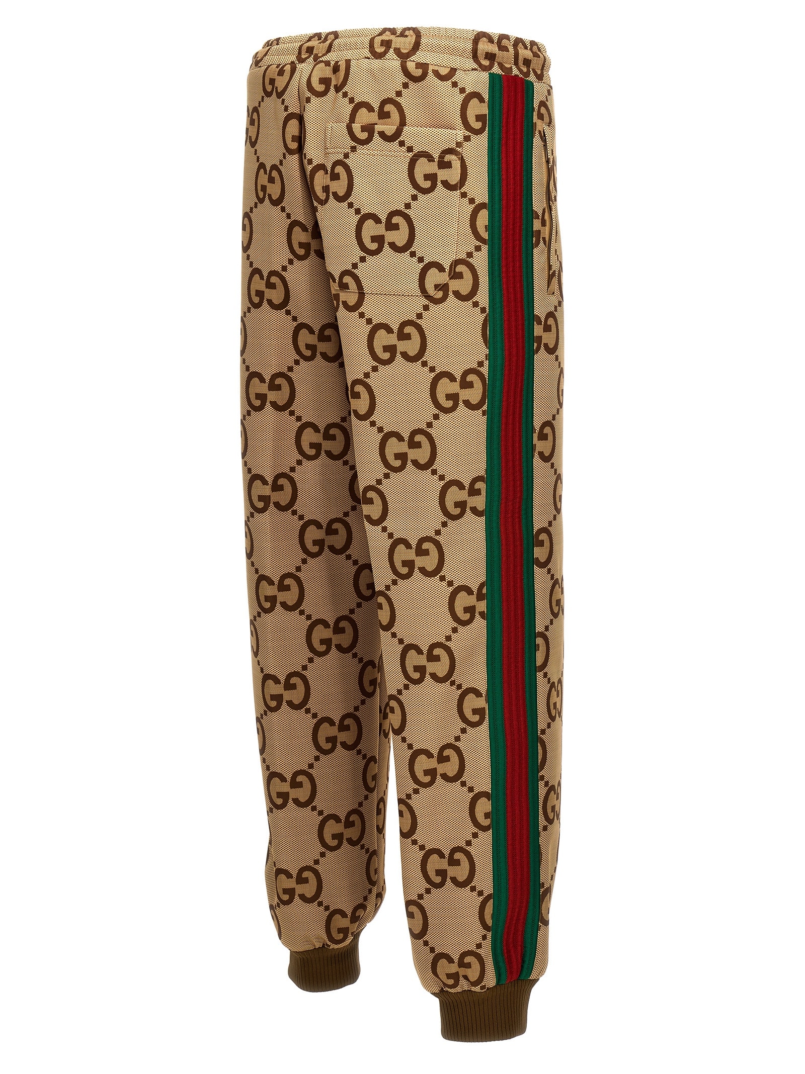 Shop Gucci Gg Joggers In Beige