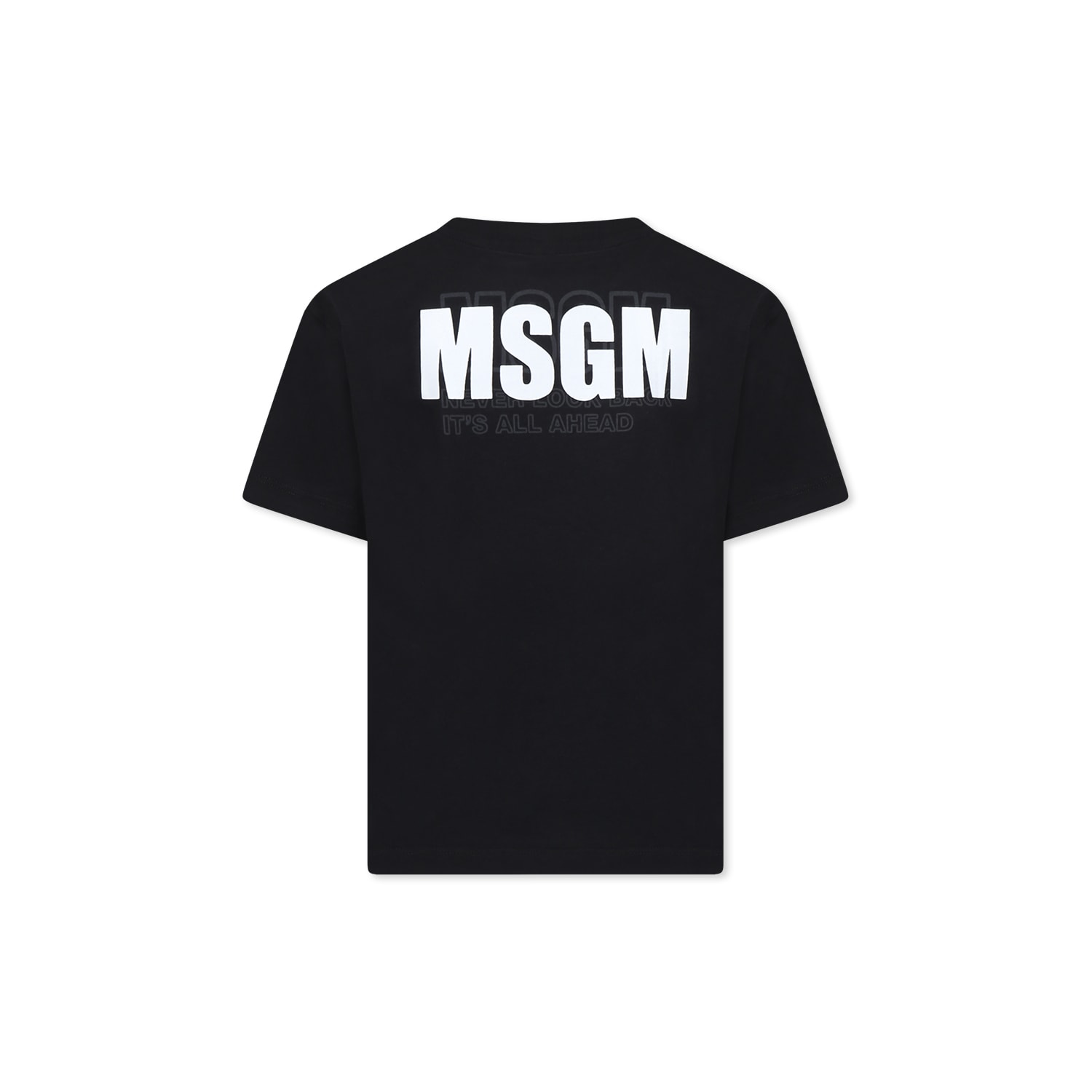 Shop Msgm Black T-shirt For Kids With Logo