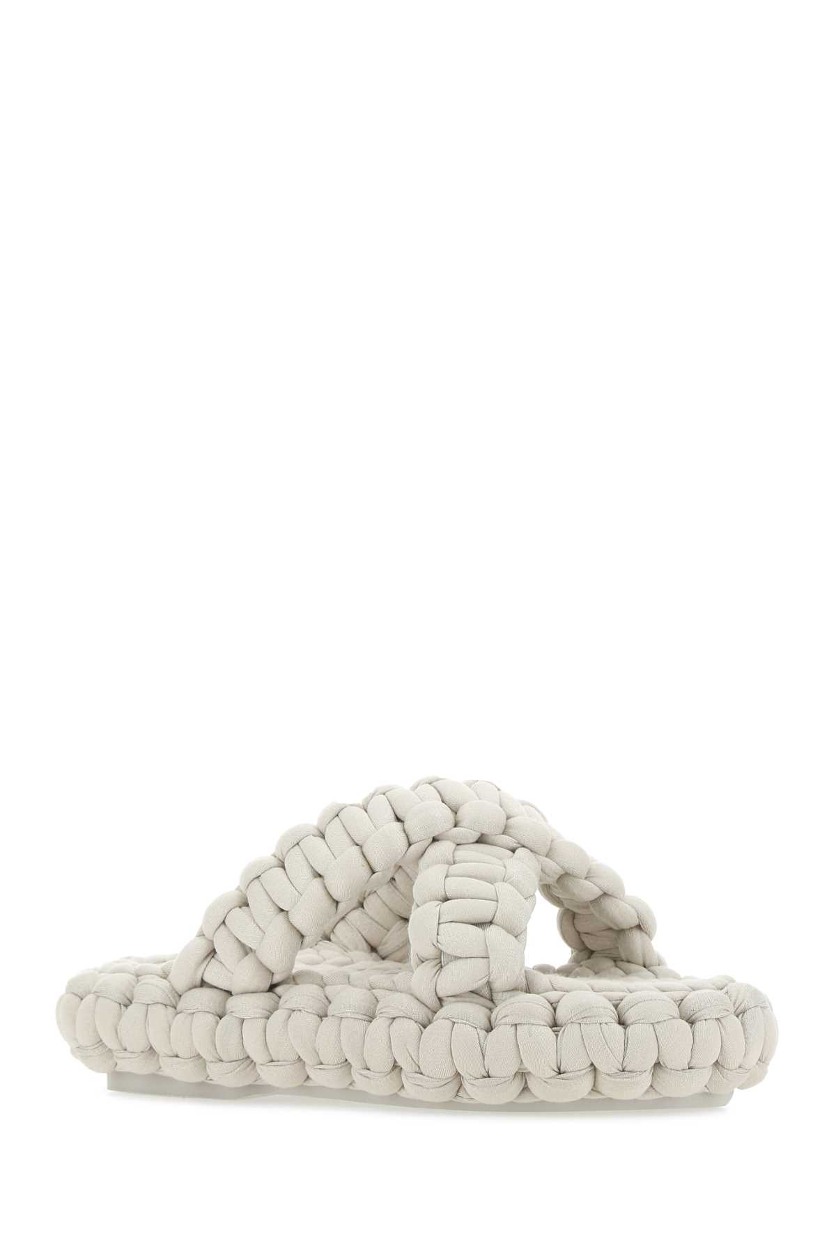 Shop Chloé Ivory Stretch Fabric Kamy Slippers In 122