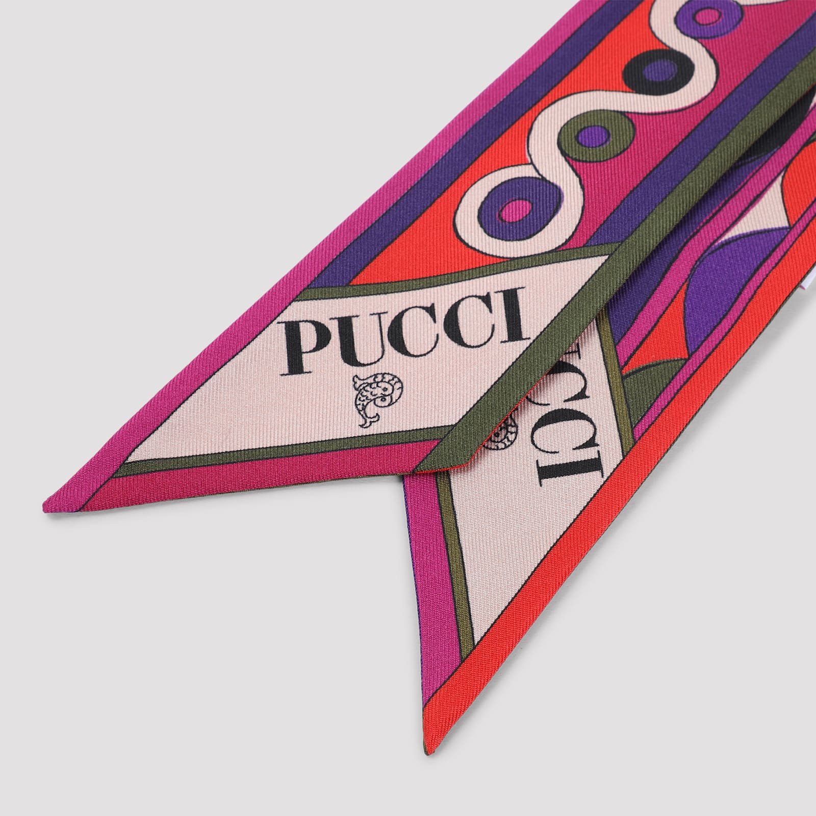 Pucci Geometric-pattern Silk Scarf In Red