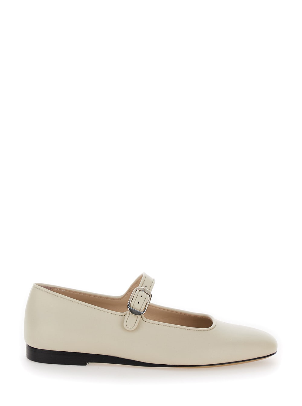 Shop Le Monde Beryl Off White Mary Jane With Strap In Leather Woman