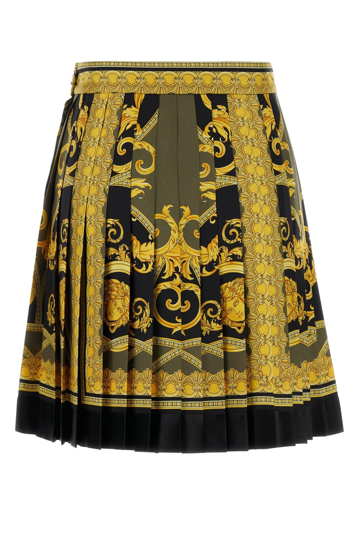 Shop Versace Skirt Silk Twill Fabric With Baroque Coupe De Deau In 5bc60