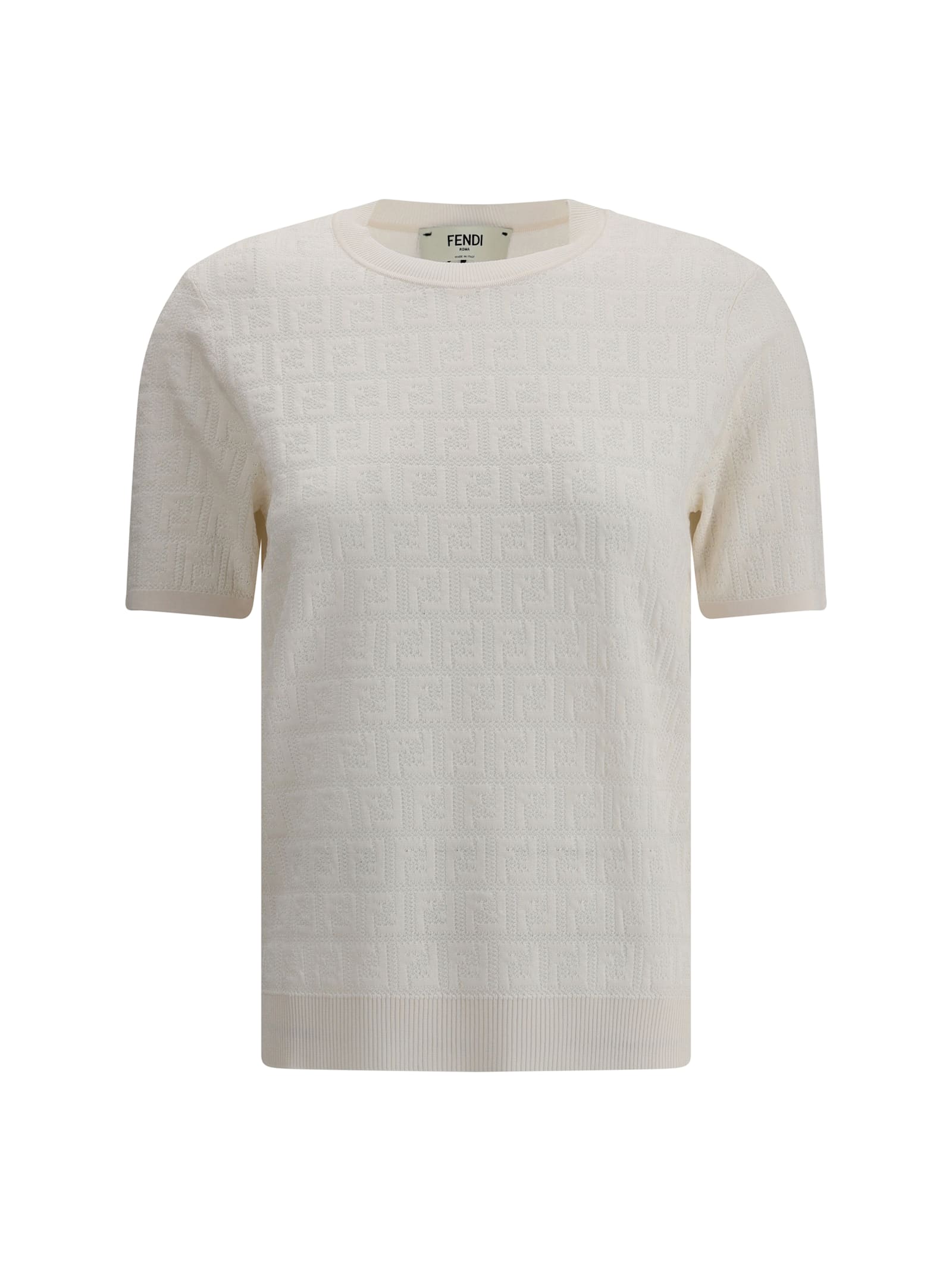 Fendi Knit T-shirt In White