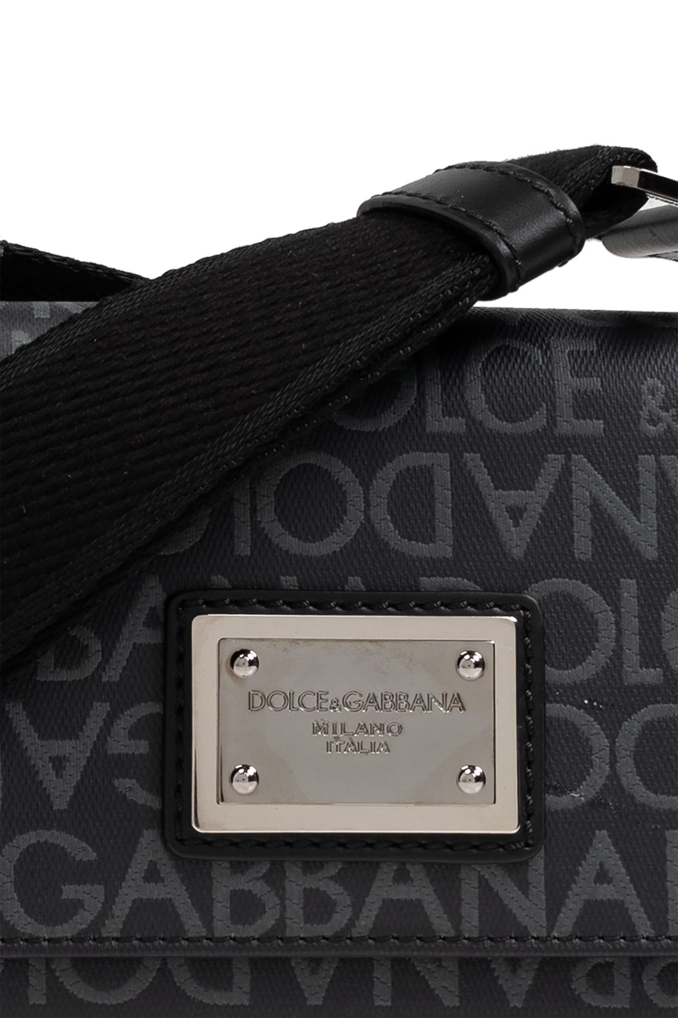 Shop Dolce & Gabbana Shoulder Bag With Logo In Black