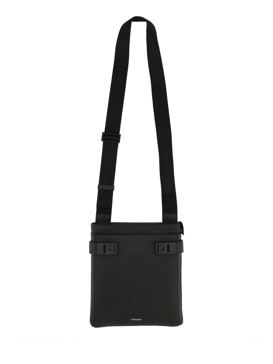 Shop Ferragamo Shoulder Bag With Logo In Black