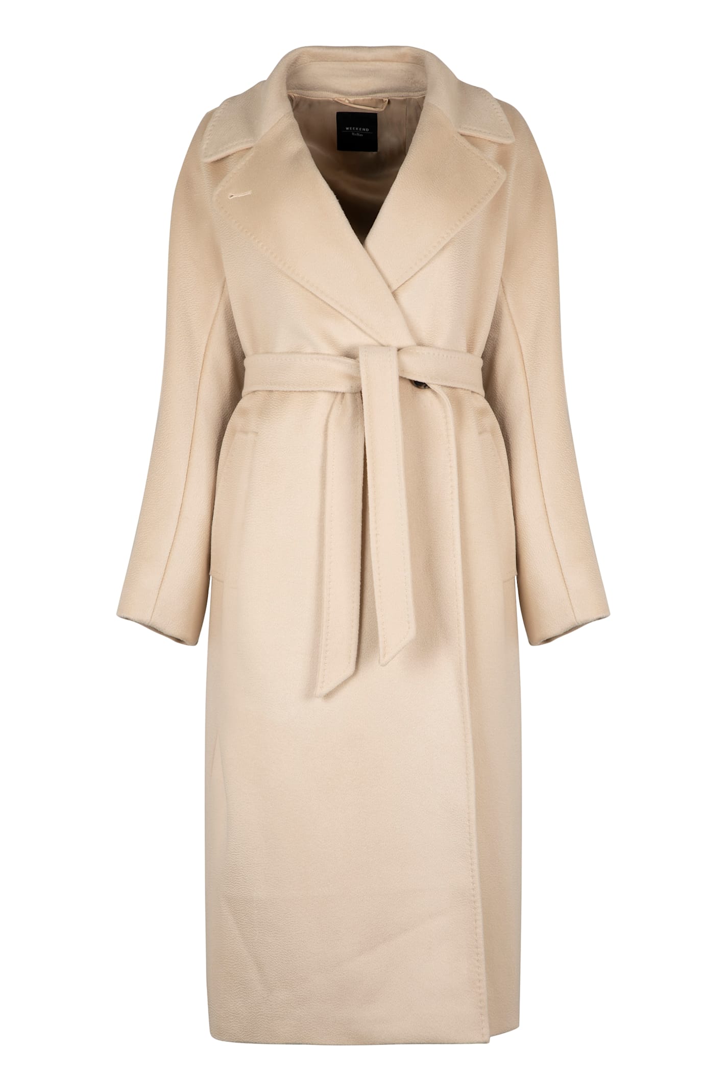 Weekend Max Mara Omens Ivory Resina Notch-lapels Wool Coat In Neutral