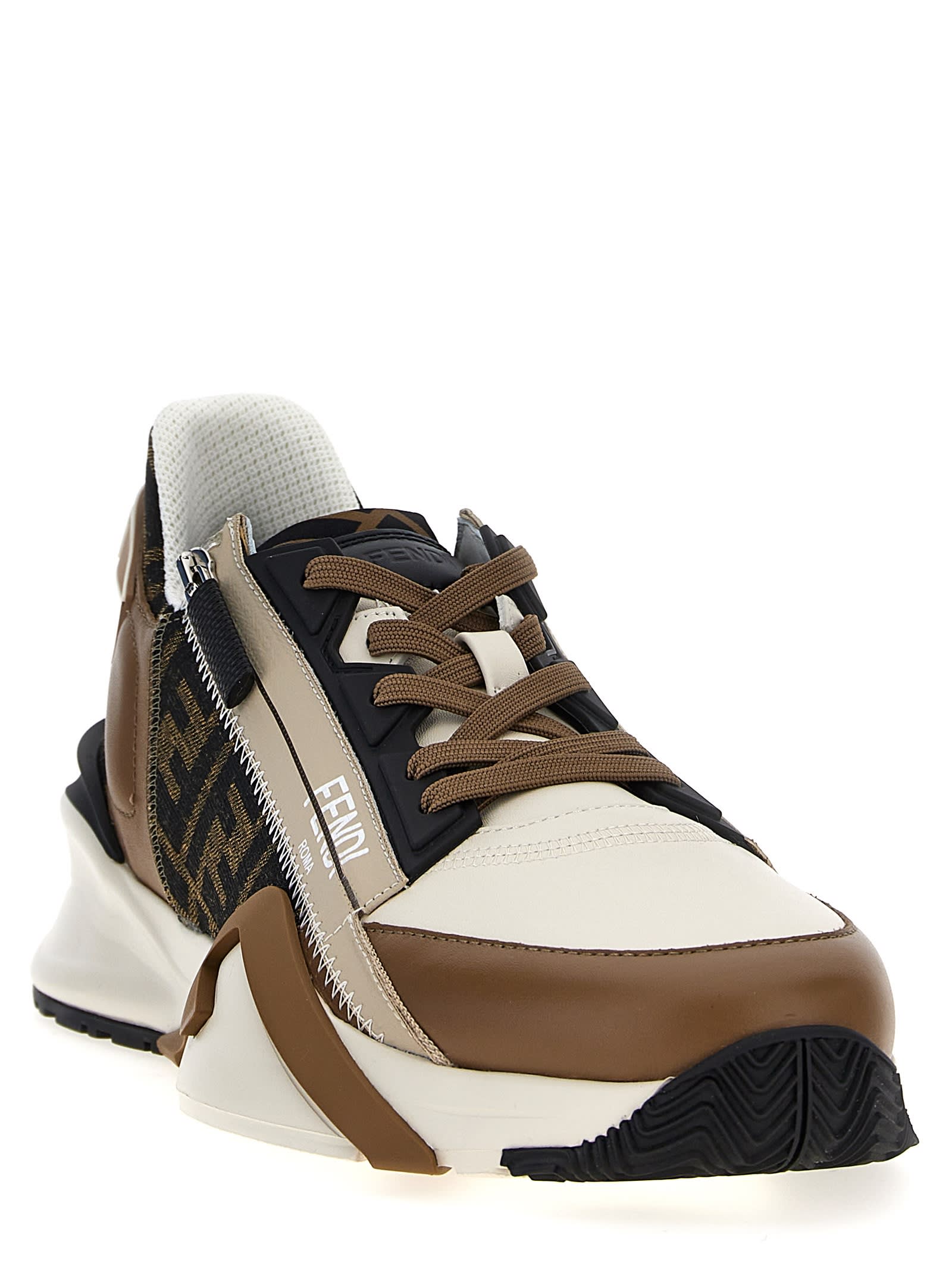 Shop Fendi Flow Sneakers In Brown