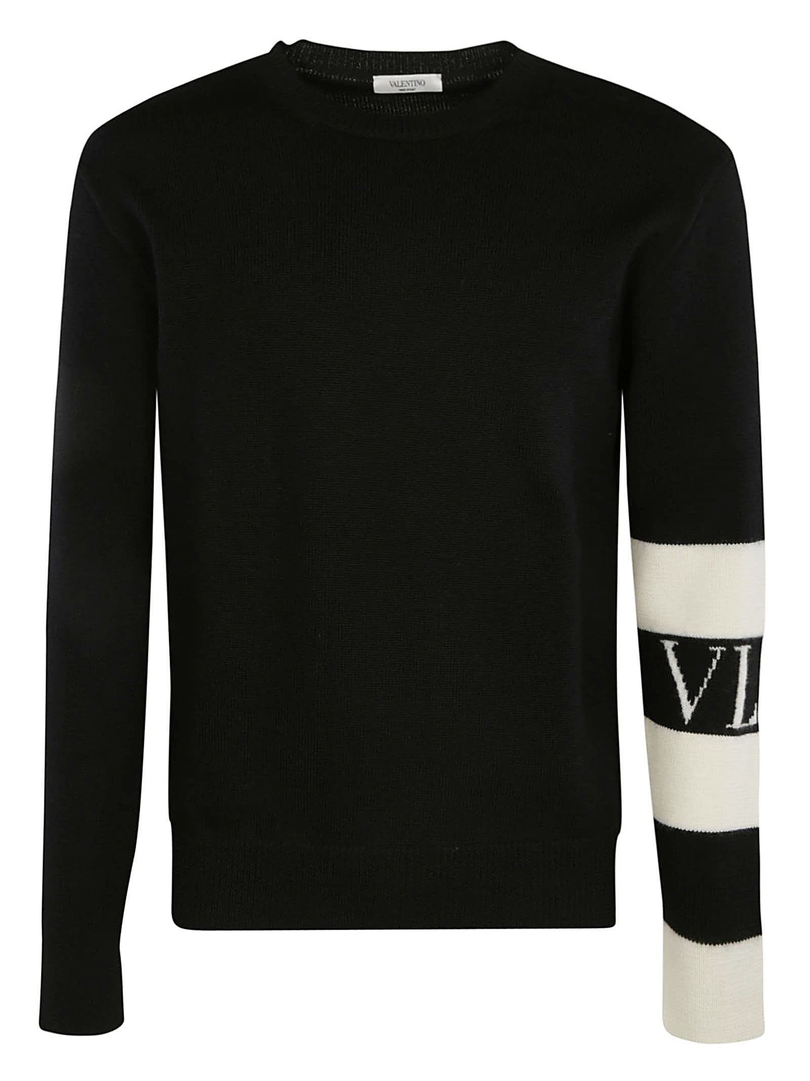 Valentino Vltn Logo Stripe Detail Knit Sweater