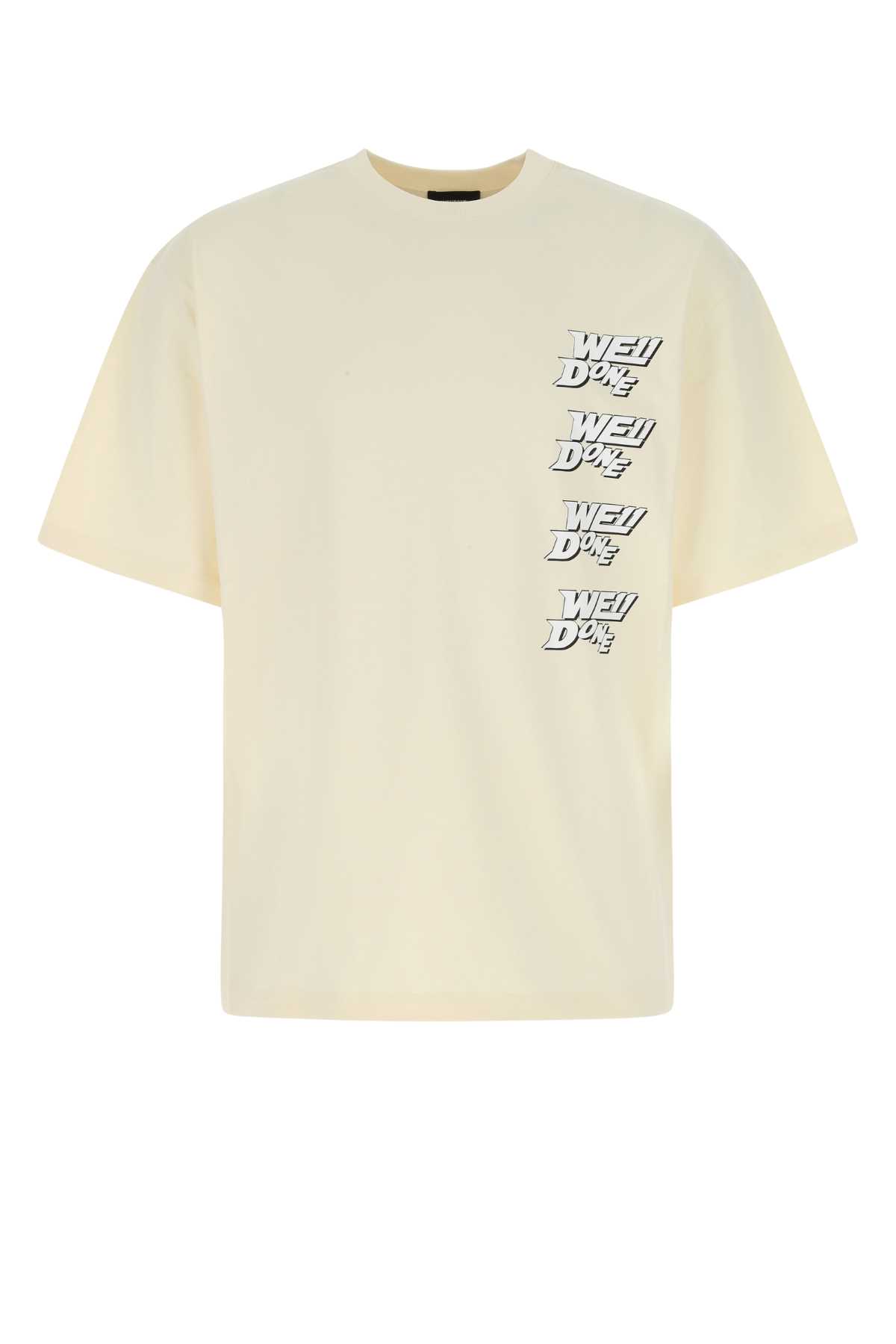 WE11 DONE Ivory Cotton Oversize T-shirt